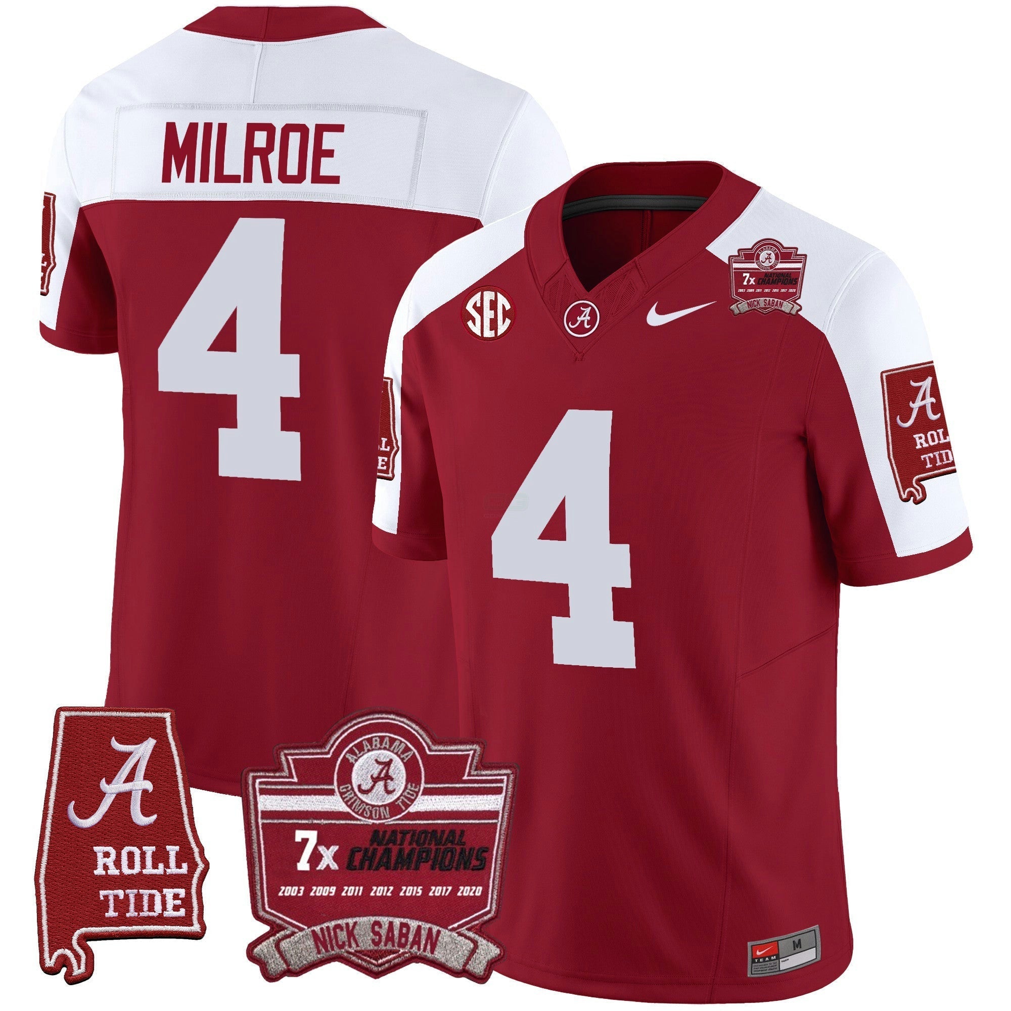 Camisa NCAA Nick Saban 7x Champions Patch Vapor Jersey
