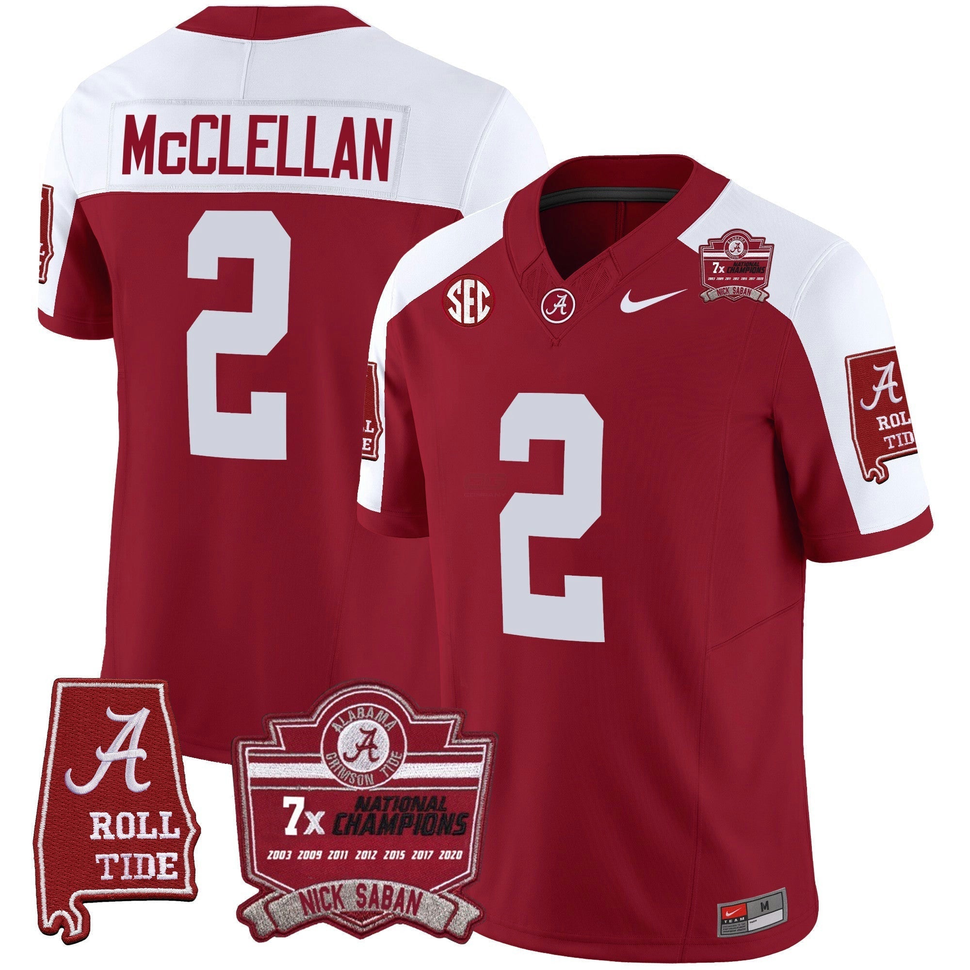 Camisa NCAA Nick Saban 7x Champions Patch Vapor Jersey