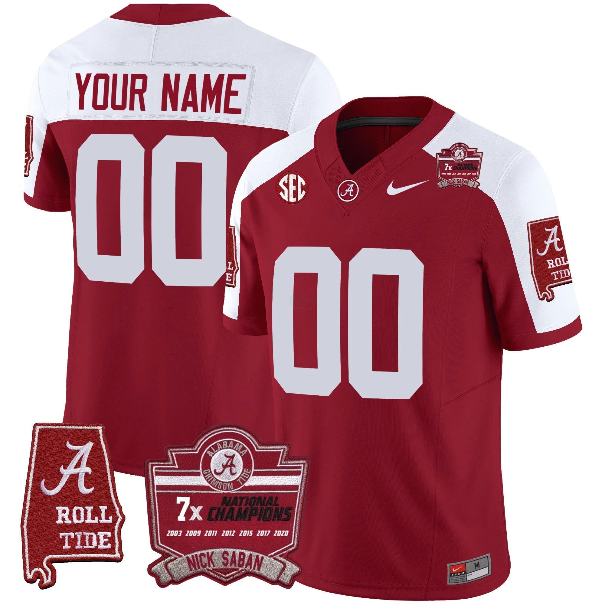 Camisa NCAA Nick Saban 7x Champions Patch Vapor Jersey