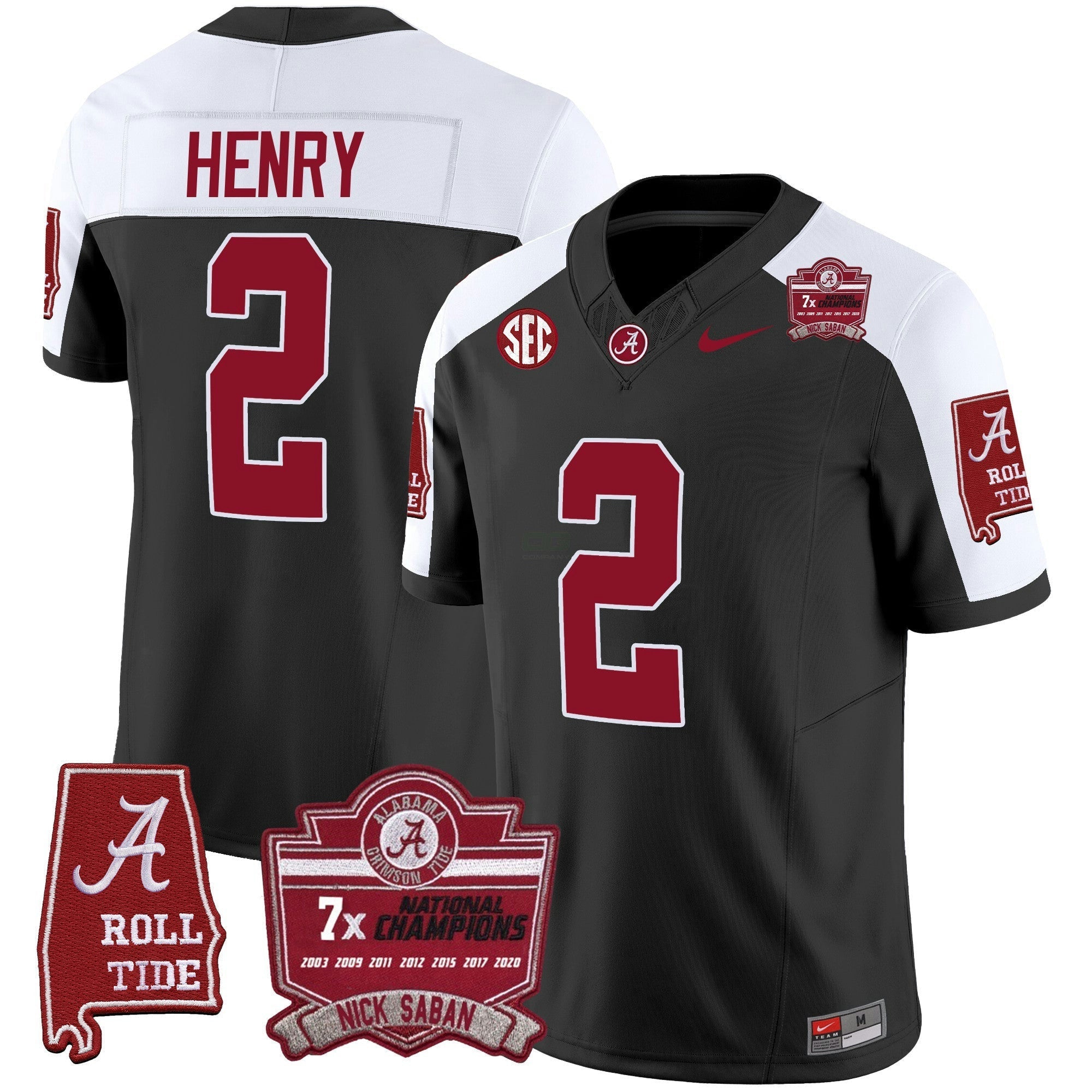Camisa NCAA Nick Saban 7x Champions Patch Vapor Jersey