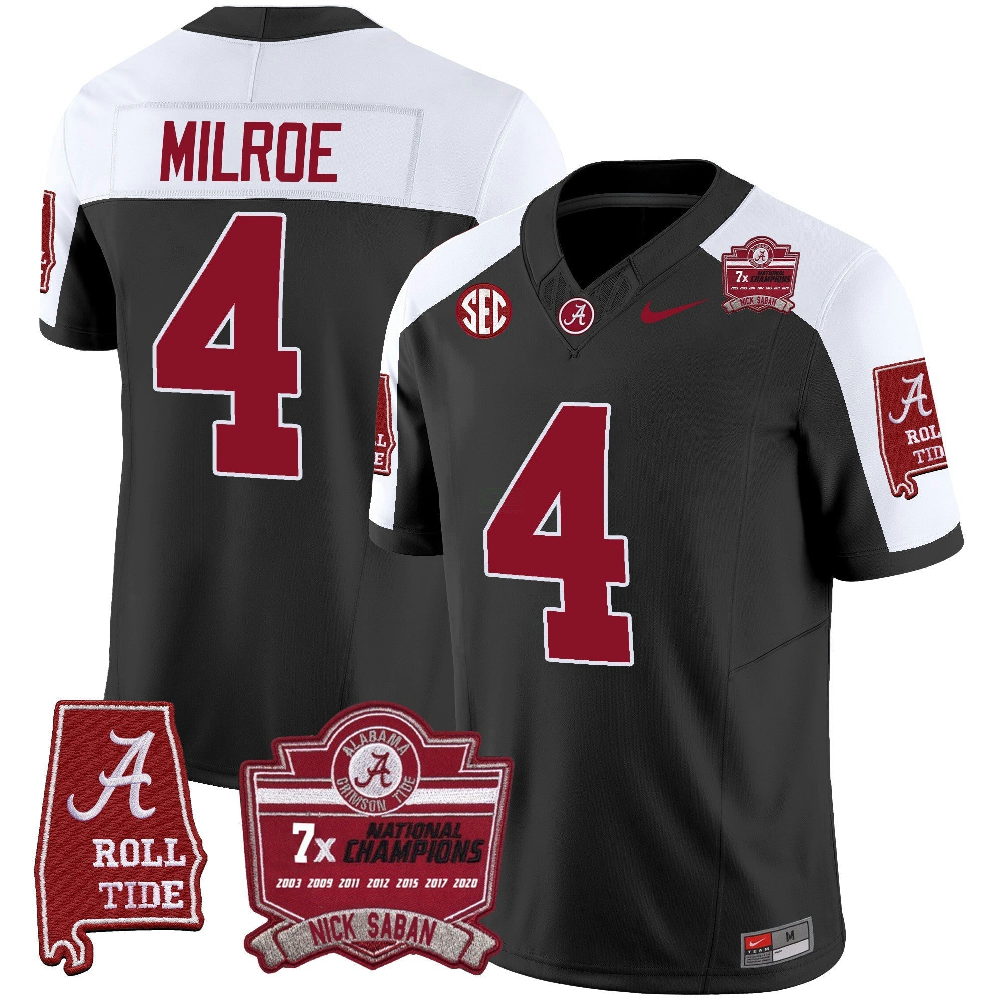 Camisa NCAA Nick Saban 7x Champions Patch Vapor Jersey