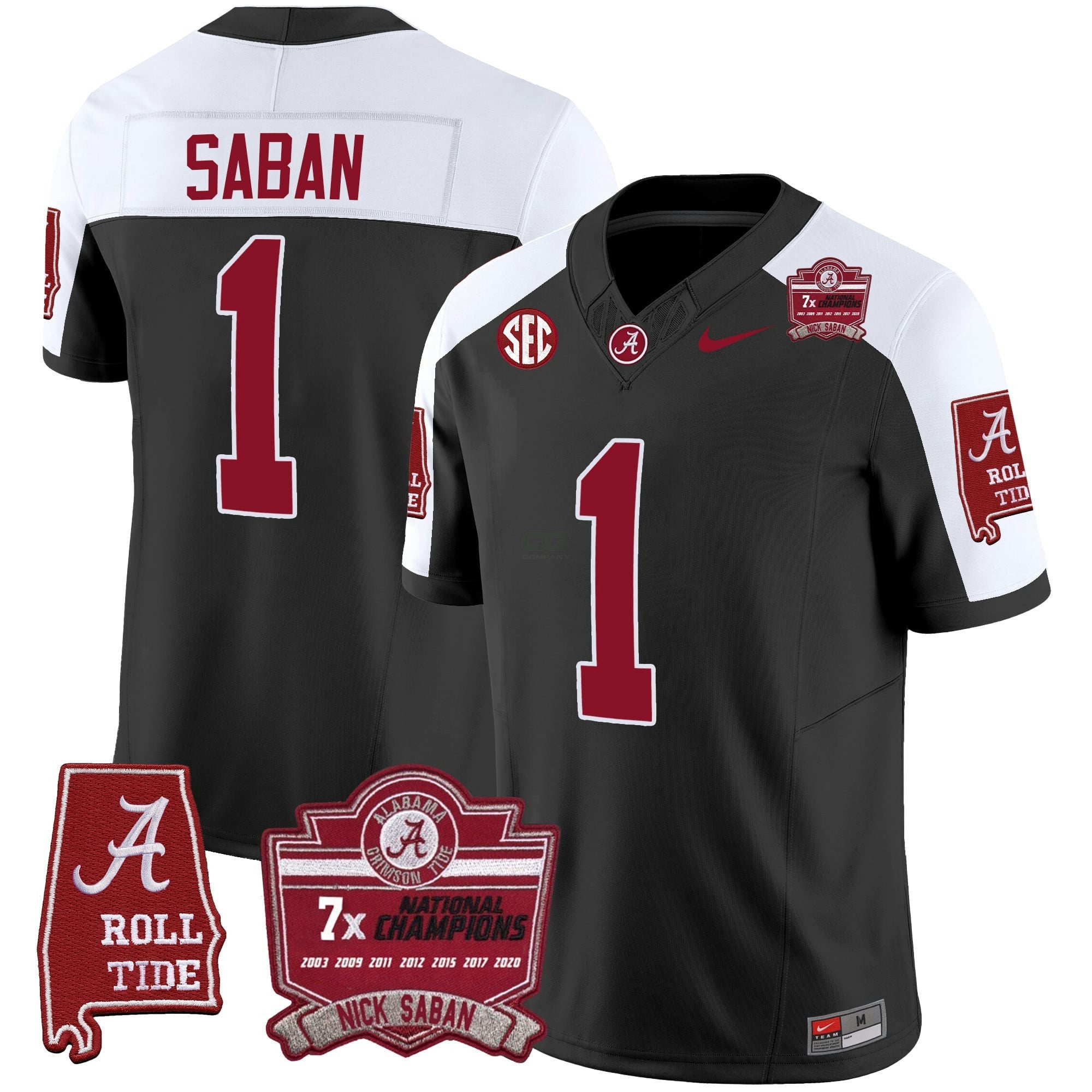 Camisa NCAA Nick Saban 7x Champions Patch Vapor Jersey