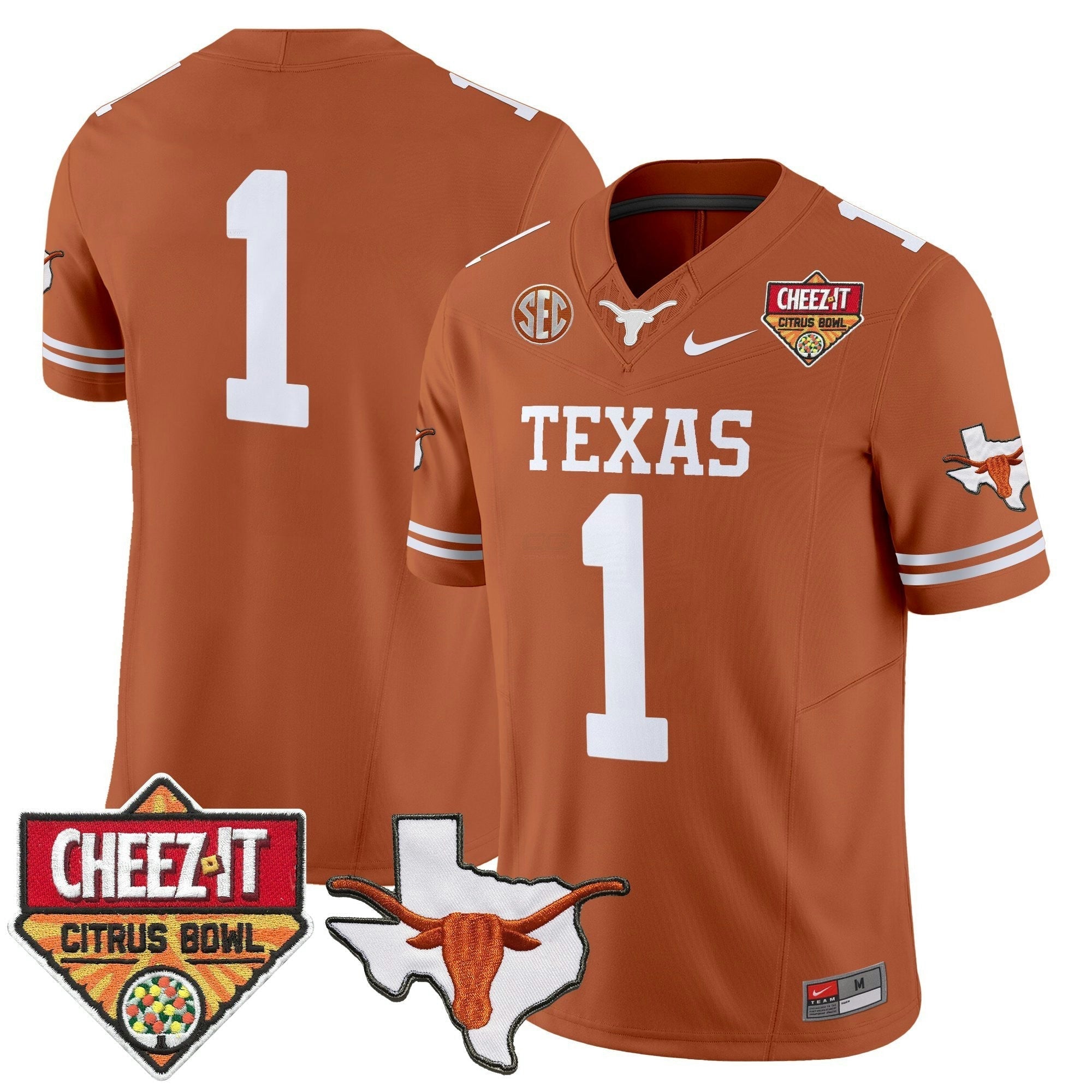 Camisa NCAA Tex 2025 Cheez-It Citrus Bowl Patch Vapor Limited Jersey
