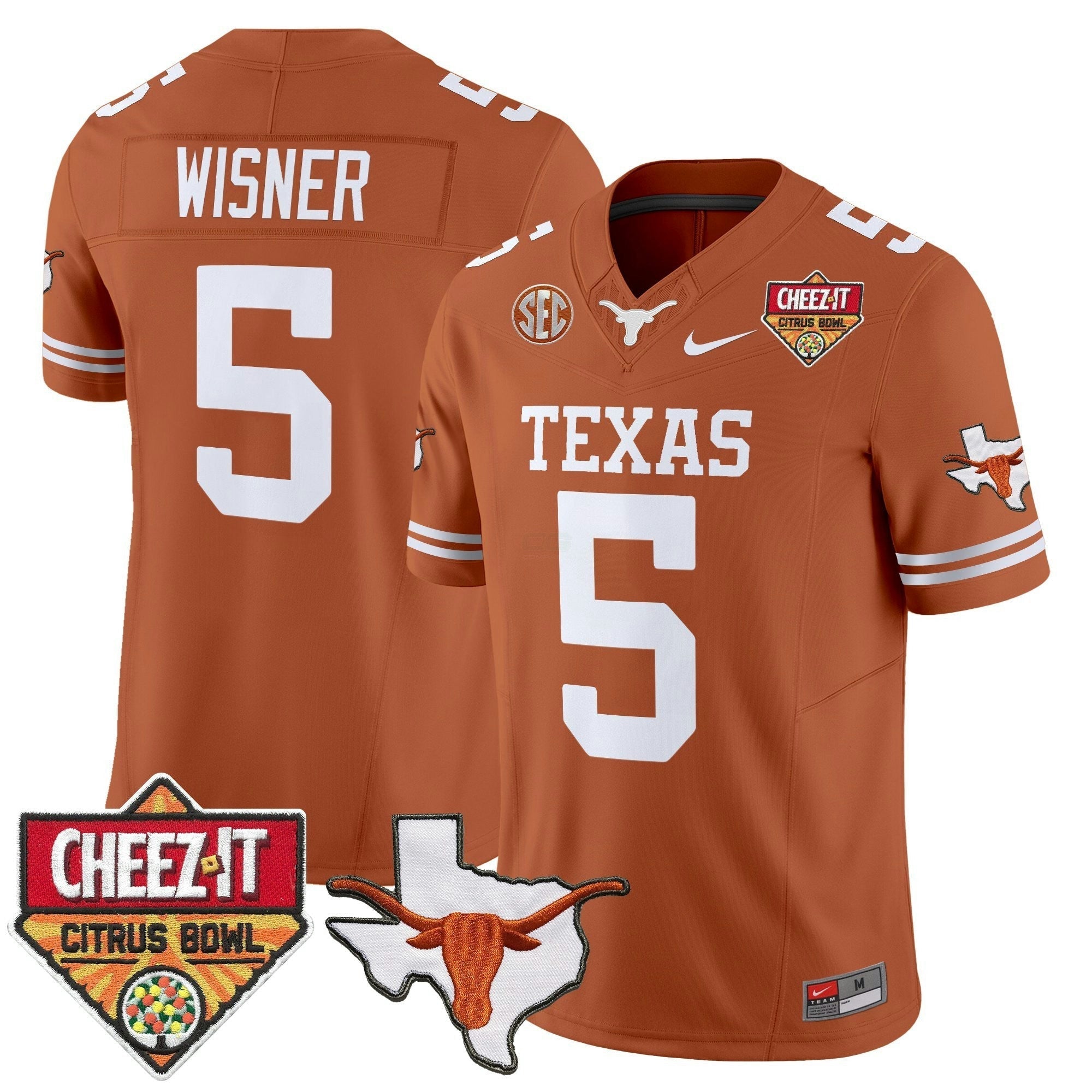 Camisa NCAA Tex 2025 Cheez-It Citrus Bowl Patch Vapor Limited Jersey