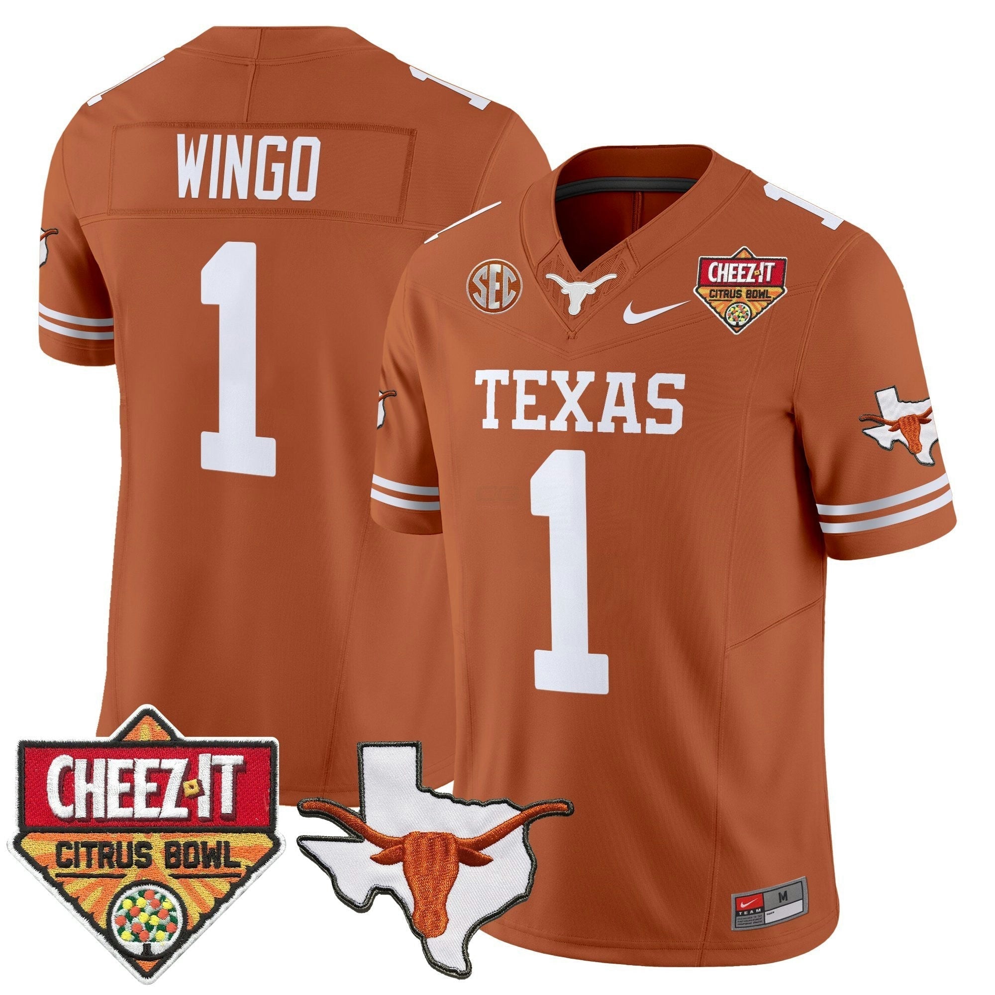 Camisa NCAA Tex 2025 Cheez-It Citrus Bowl Patch Vapor Limited Jersey