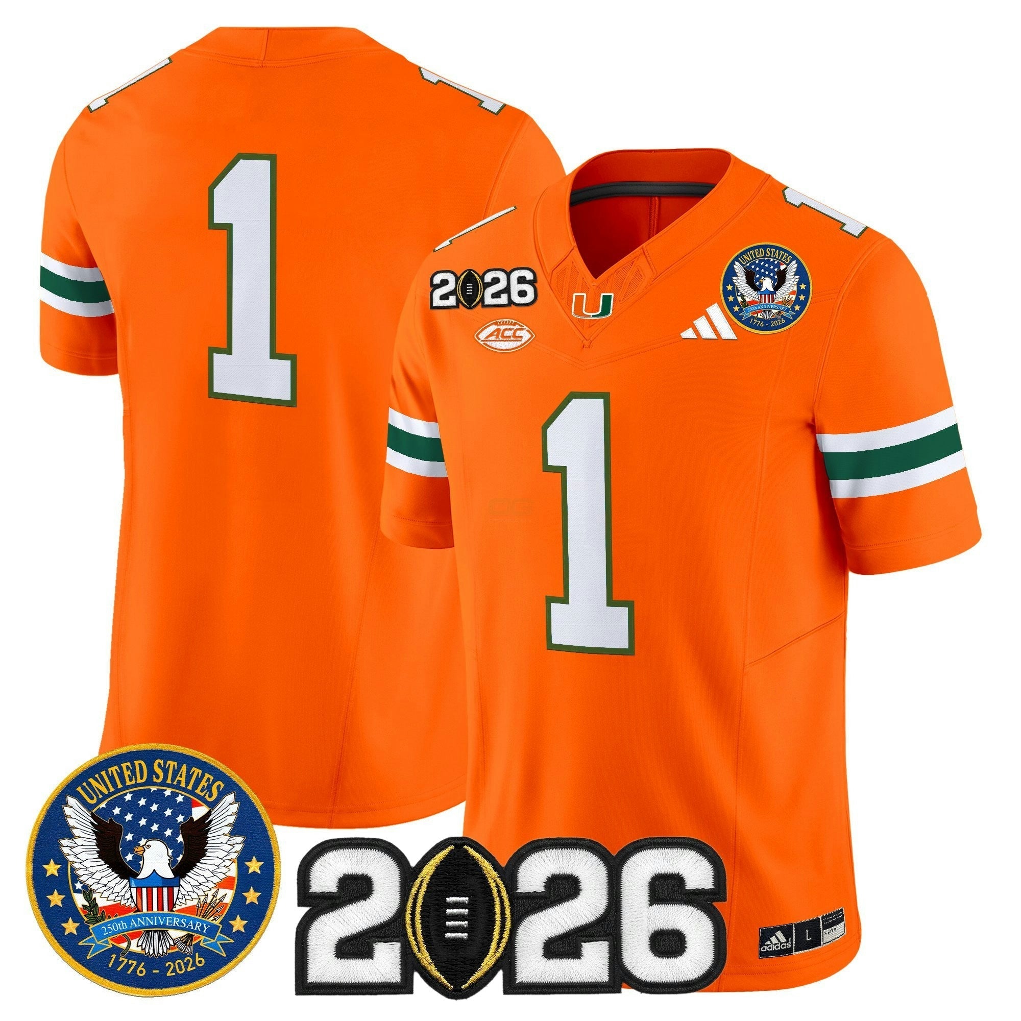 Camisa NCAA "United States 250th Anniversary & 2026 College Football Playoff Final Patch" Vapor Limited Jersey