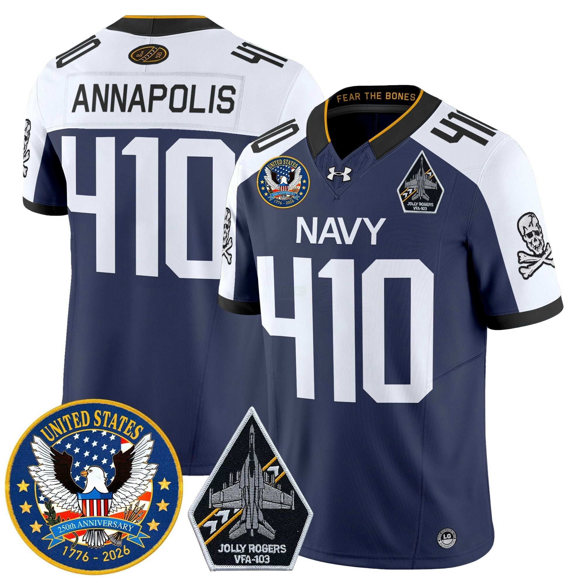 Camisa NCAA "United States 250th Anniversary Patch" Vapor Limited Jersey - Jolly Rogers Edition