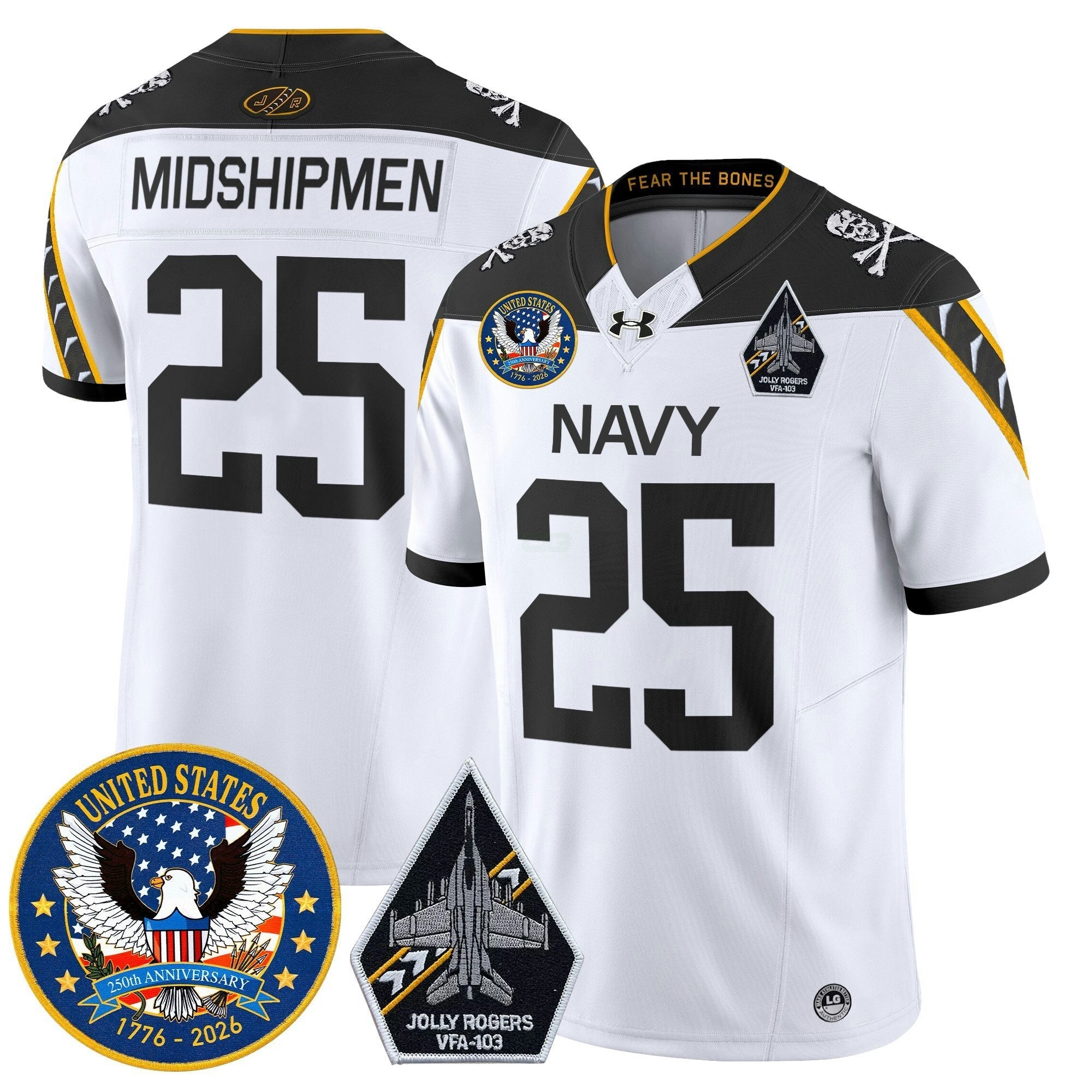 Camisa NCAA "United States 250th Anniversary Patch" Vapor Limited Jersey - Jolly Rogers Edition
