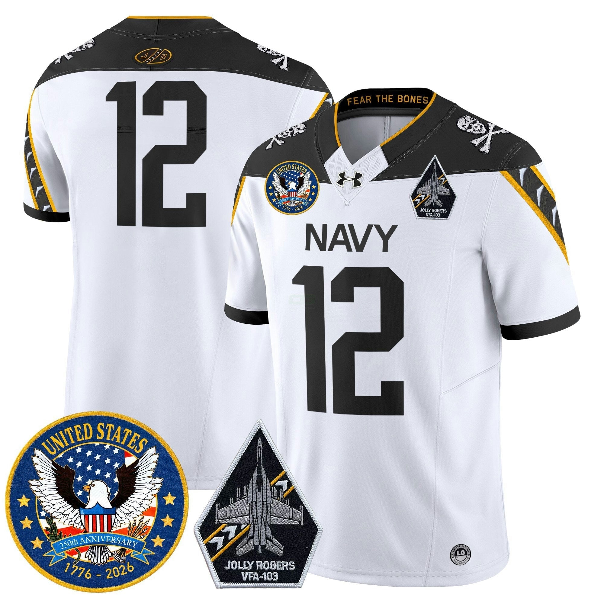 Camisa NCAA "United States 250th Anniversary Patch" Vapor Limited Jersey - Jolly Rogers Edition