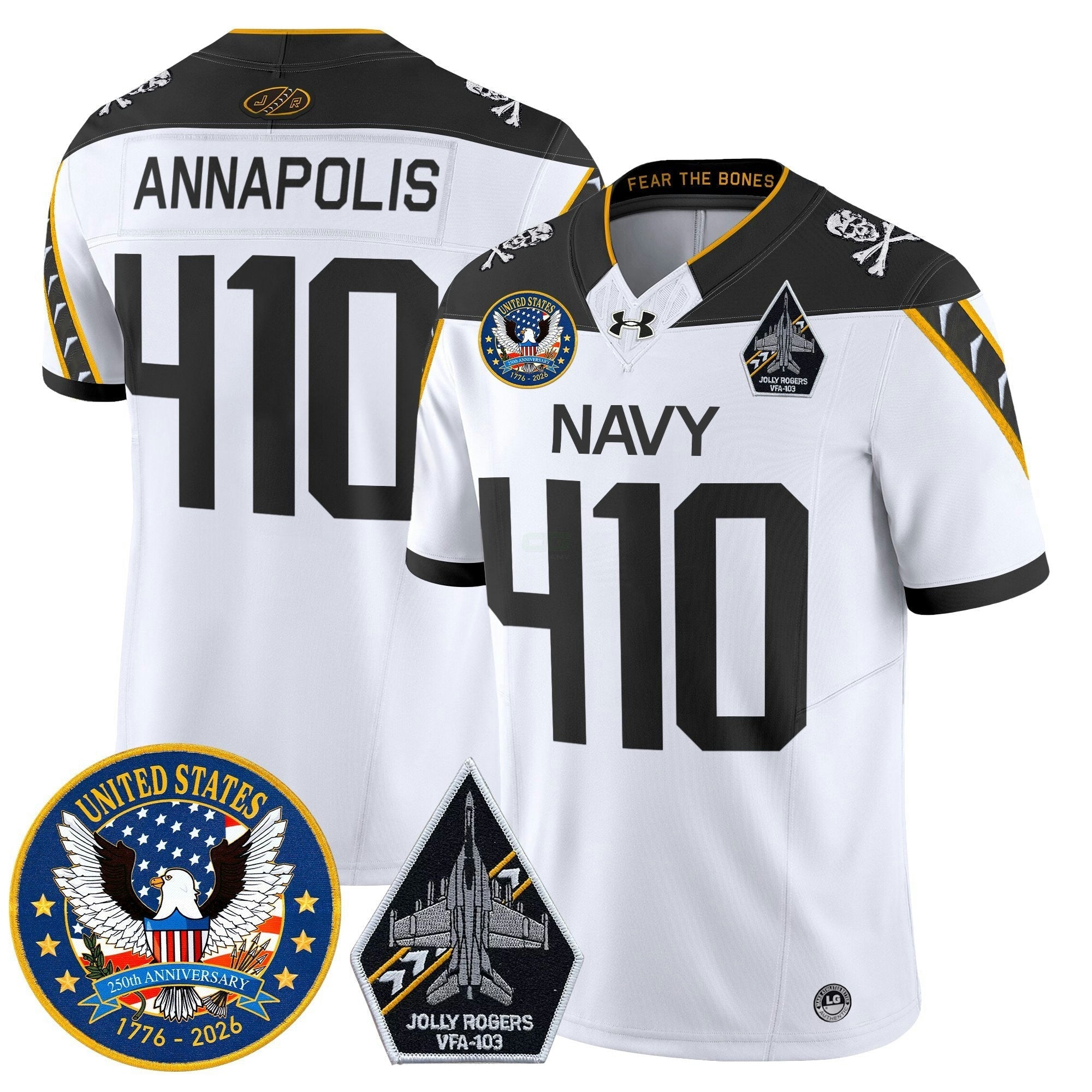 Camisa NCAA "United States 250th Anniversary Patch" Vapor Limited Jersey - Jolly Rogers Edition