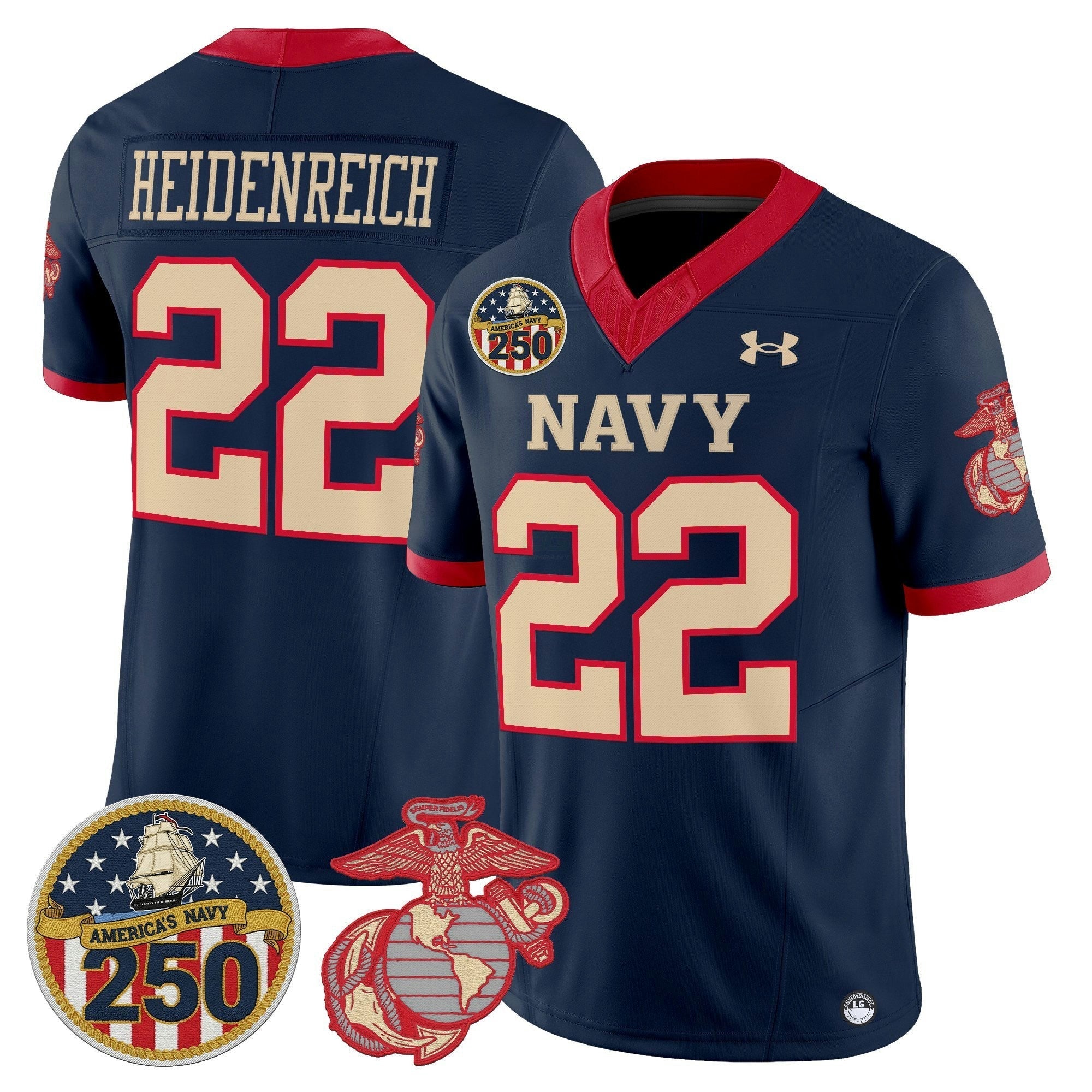 Camisa NCAA Vapor USMC Premier Jersey - 250th Anniversary Patch