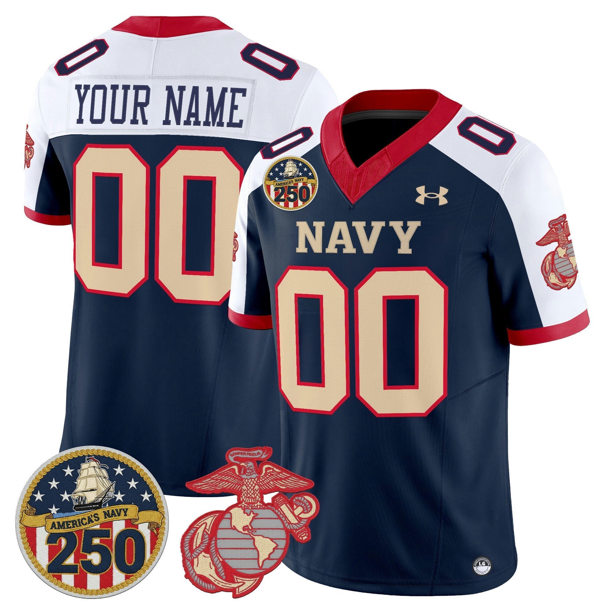 Camisa NCAA Vapor USMC Premier Jersey - 250th Anniversary Patch