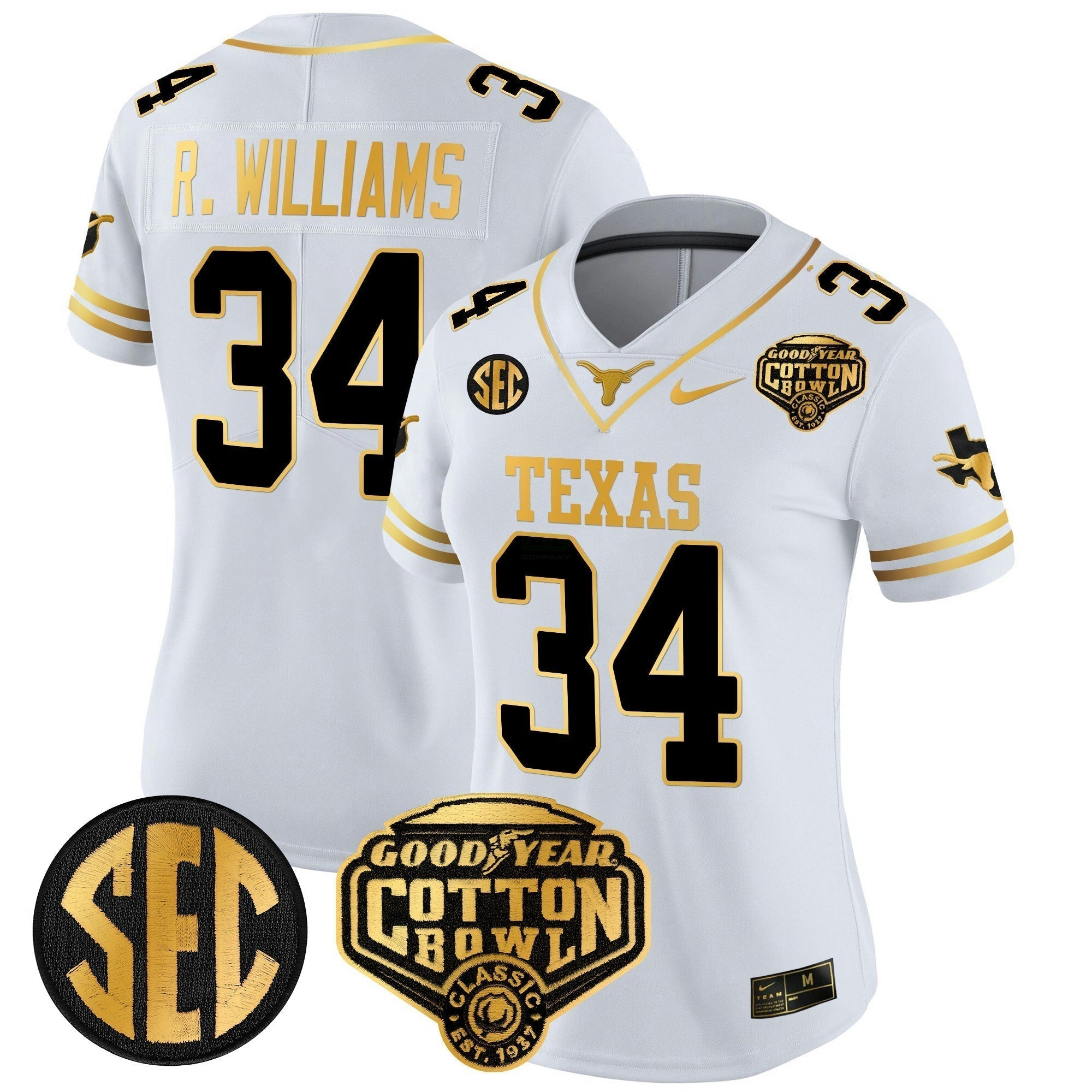Camisa NCAA Women's Cotton Bowl Patch Dourada Vapor Limited Jersey