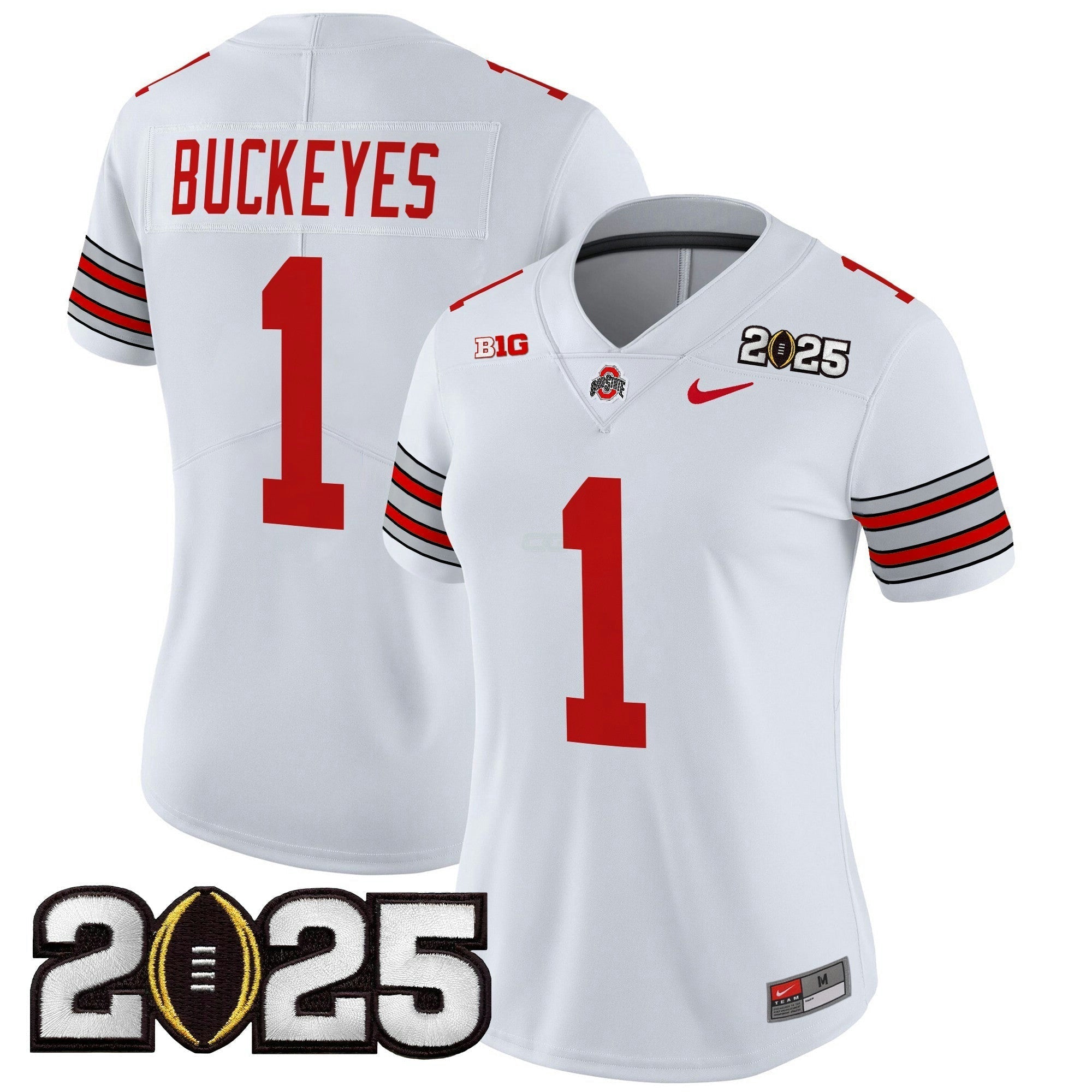 Camisa NCAA Women's 'Heritage Stripe' 2025 College Football Playoff Final Patch Vapor Limited Jersey
