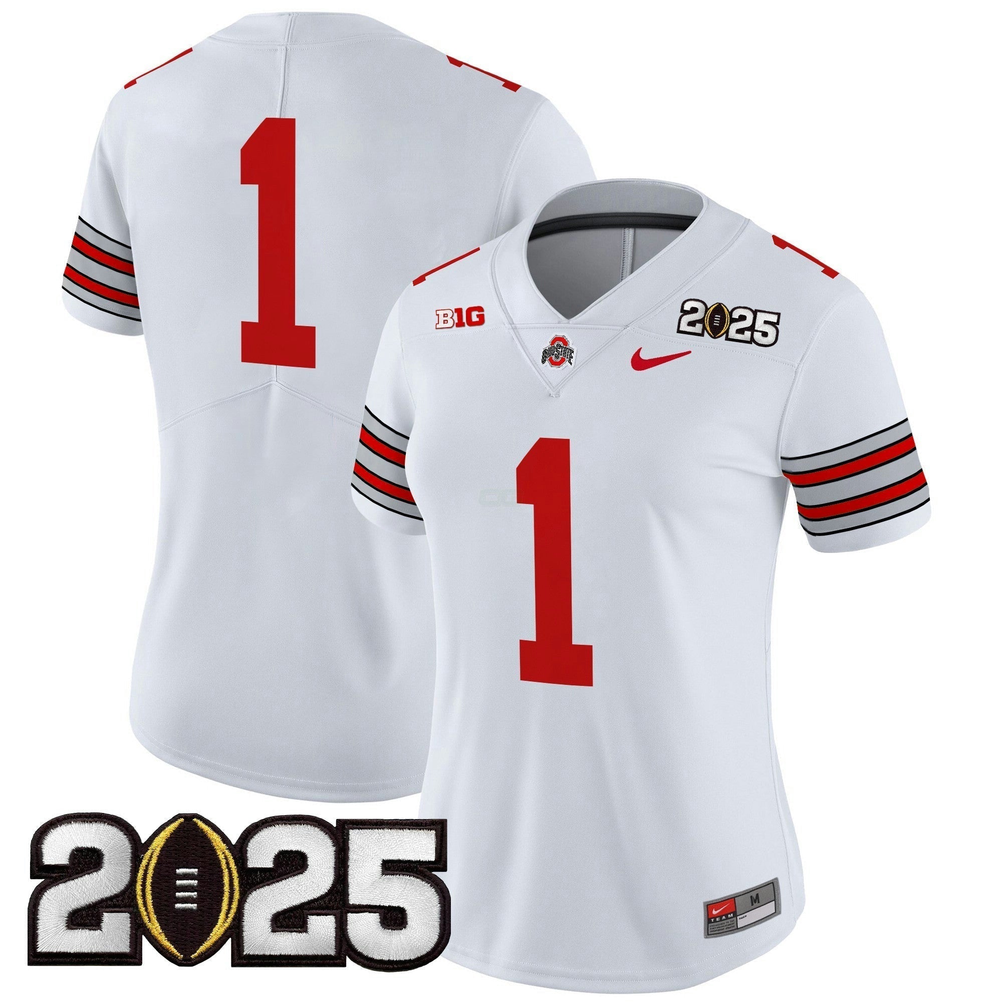 Camisa NCAA Women's 'Heritage Stripe' 2025 College Football Playoff Final Patch Vapor Limited Jersey