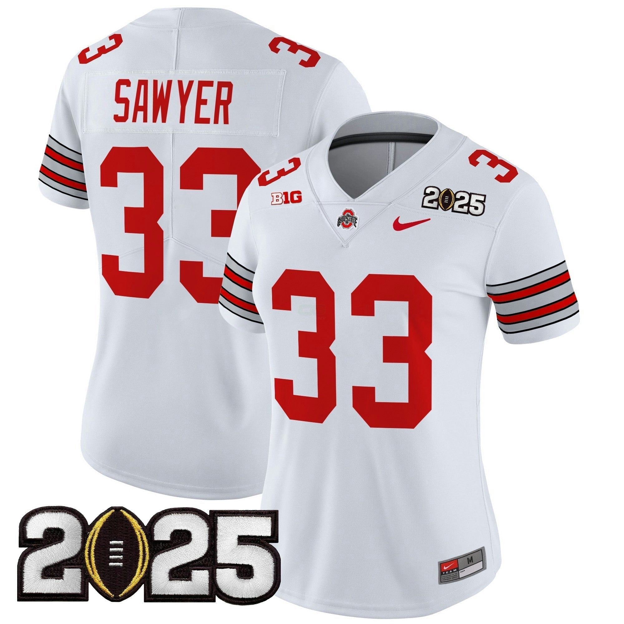 Camisa NCAA Women's 'Heritage Stripe' 2025 College Football Playoff Final Patch Vapor Limited Jersey
