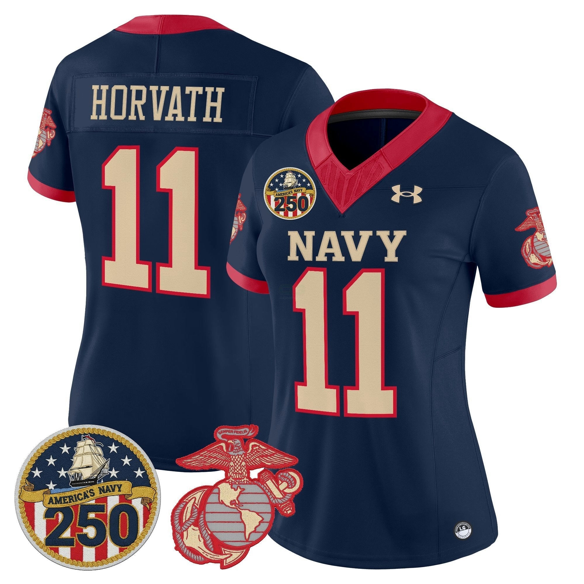 Camisa NCAA Women's Vapor USMC Premier Jersey - 250th Anniversary Patch