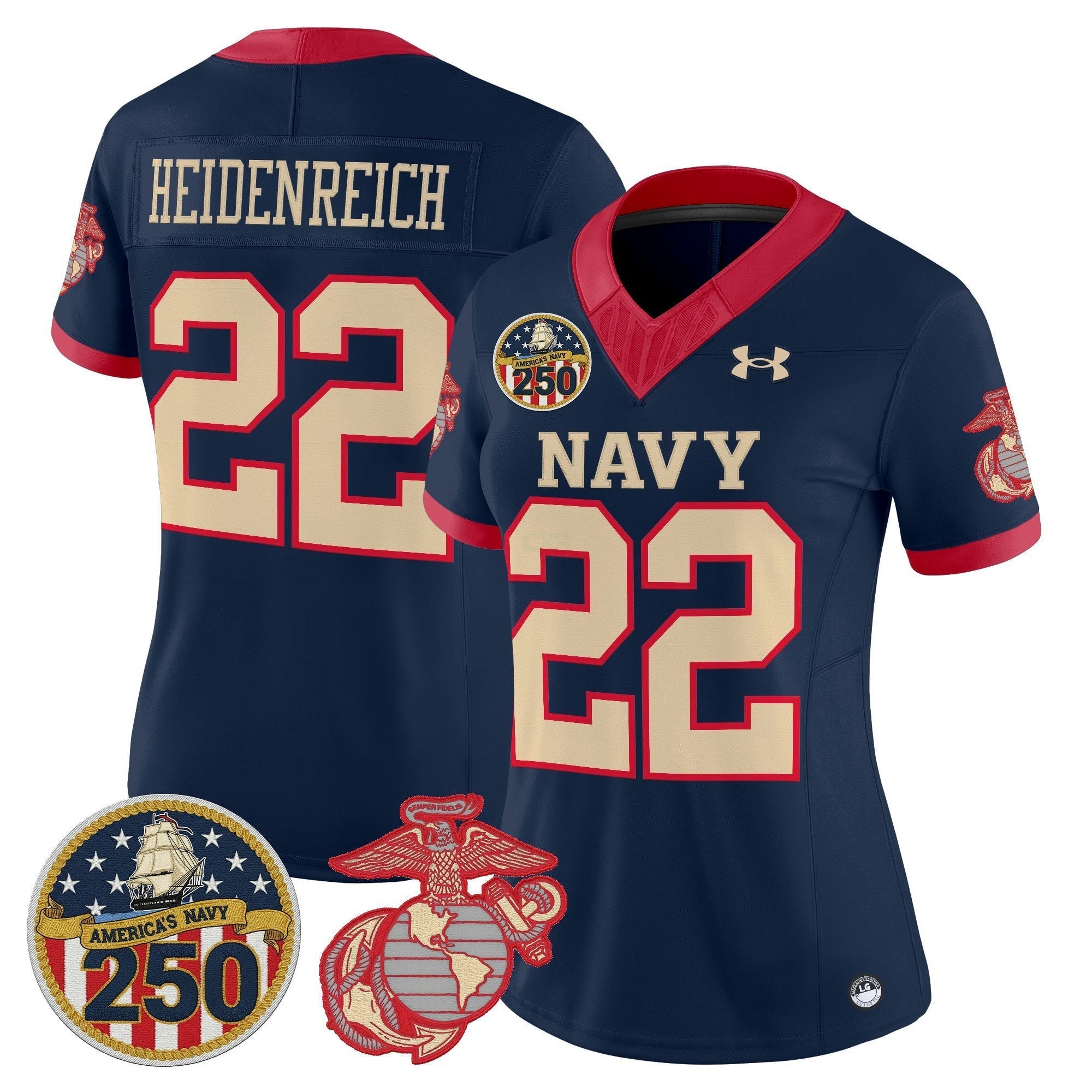 Camisa NCAA Women's Vapor USMC Premier Jersey - 250th Anniversary Patch