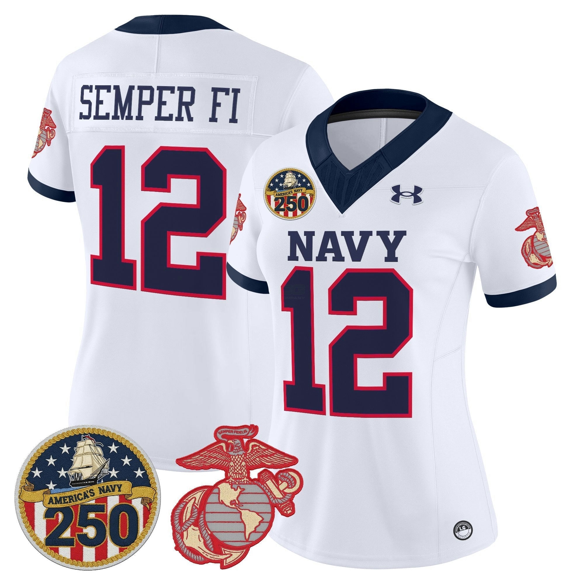 Camisa NCAA Women's Vapor USMC Premier Jersey - 250th Anniversary Patch