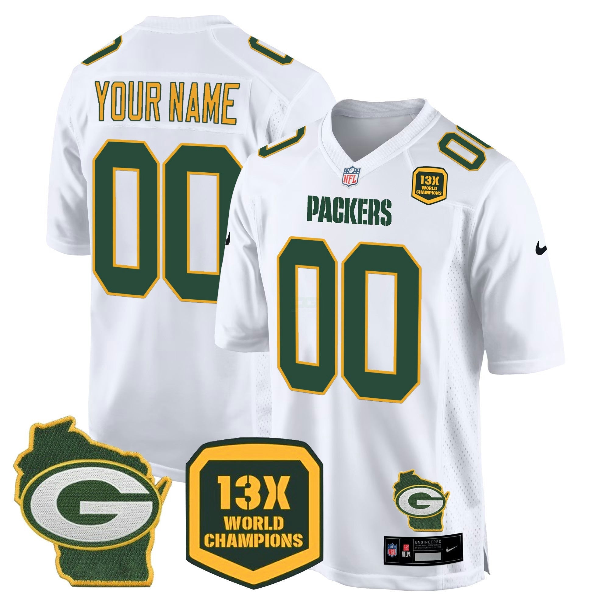 Camisa NFL 13 Time World Champions & Home Patch Game Jersey