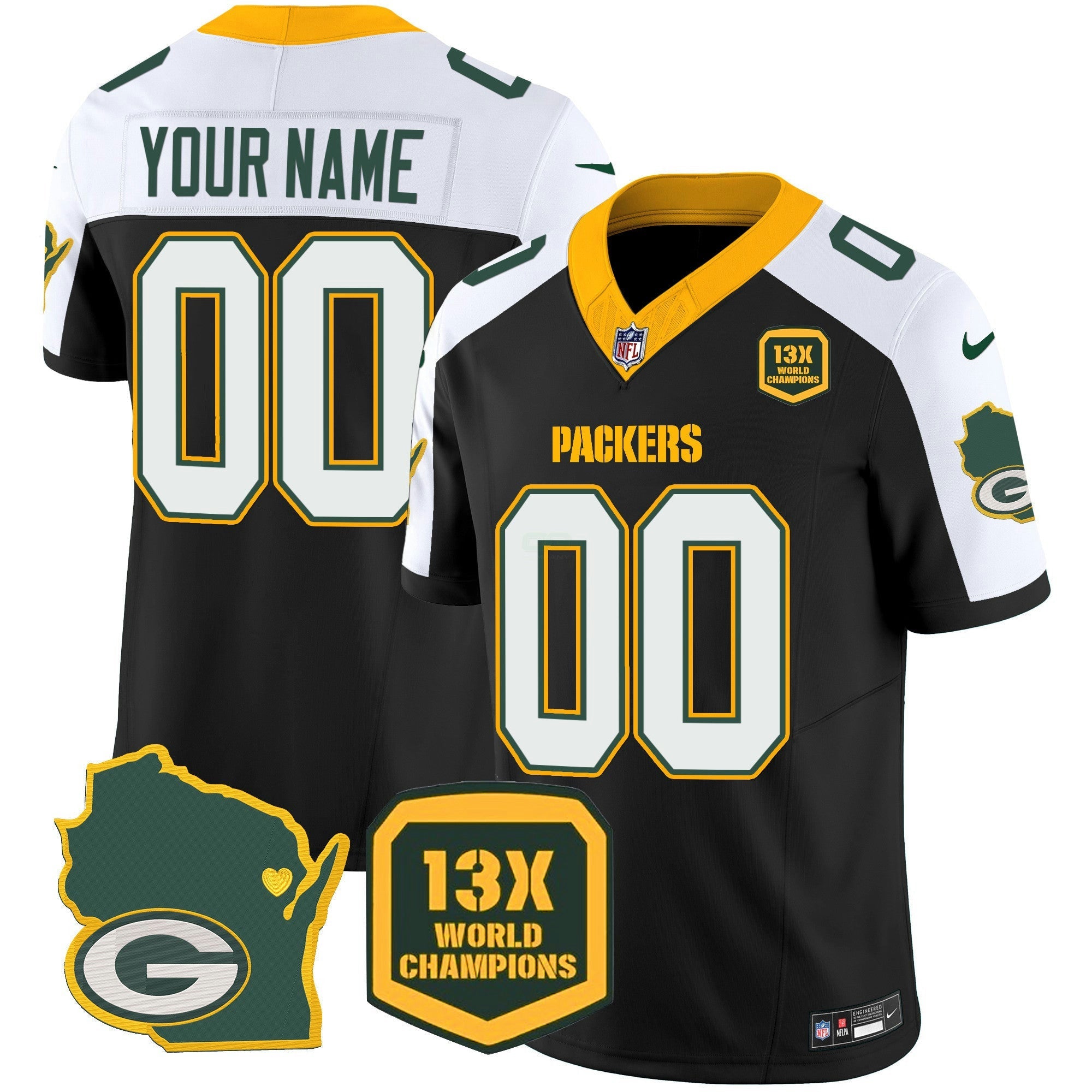Camisa NFL 13 Time World Champions & Home Patch Vapor Jersey V2