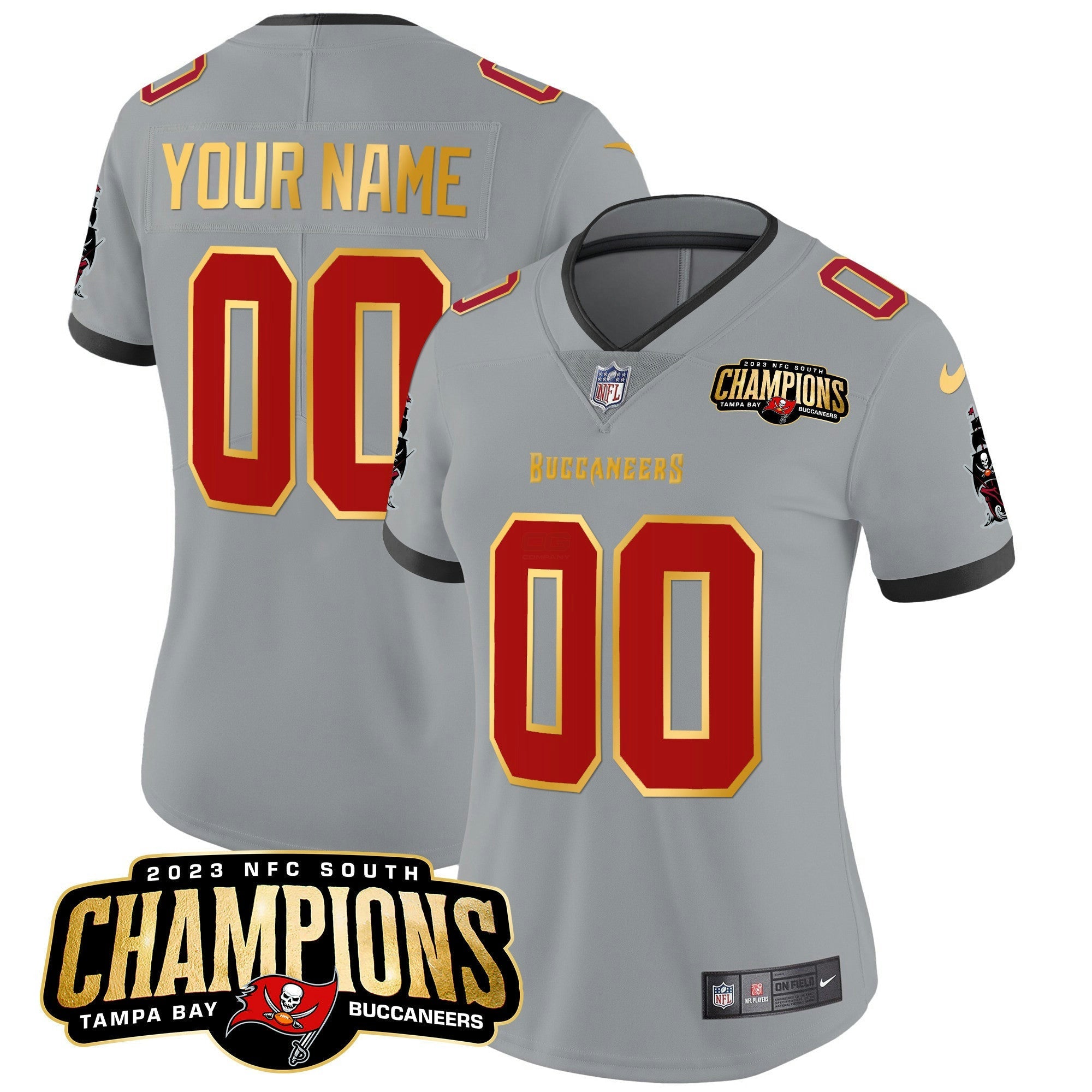 Camisa NFL 2023 NFC South Champions Patch Dourada Trim Vapor Jersey