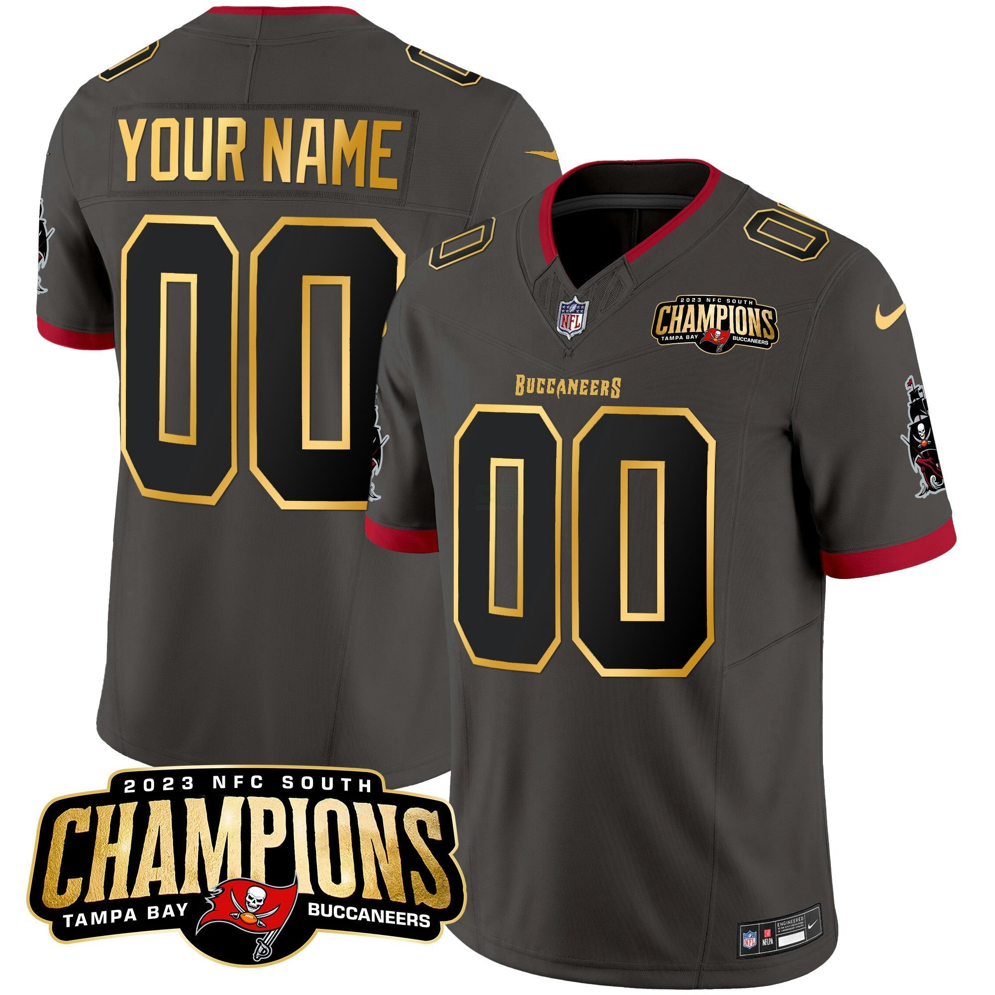 Camisa NFL 2023 NFC South Champions Patch Dourada Trim Vapor Jersey