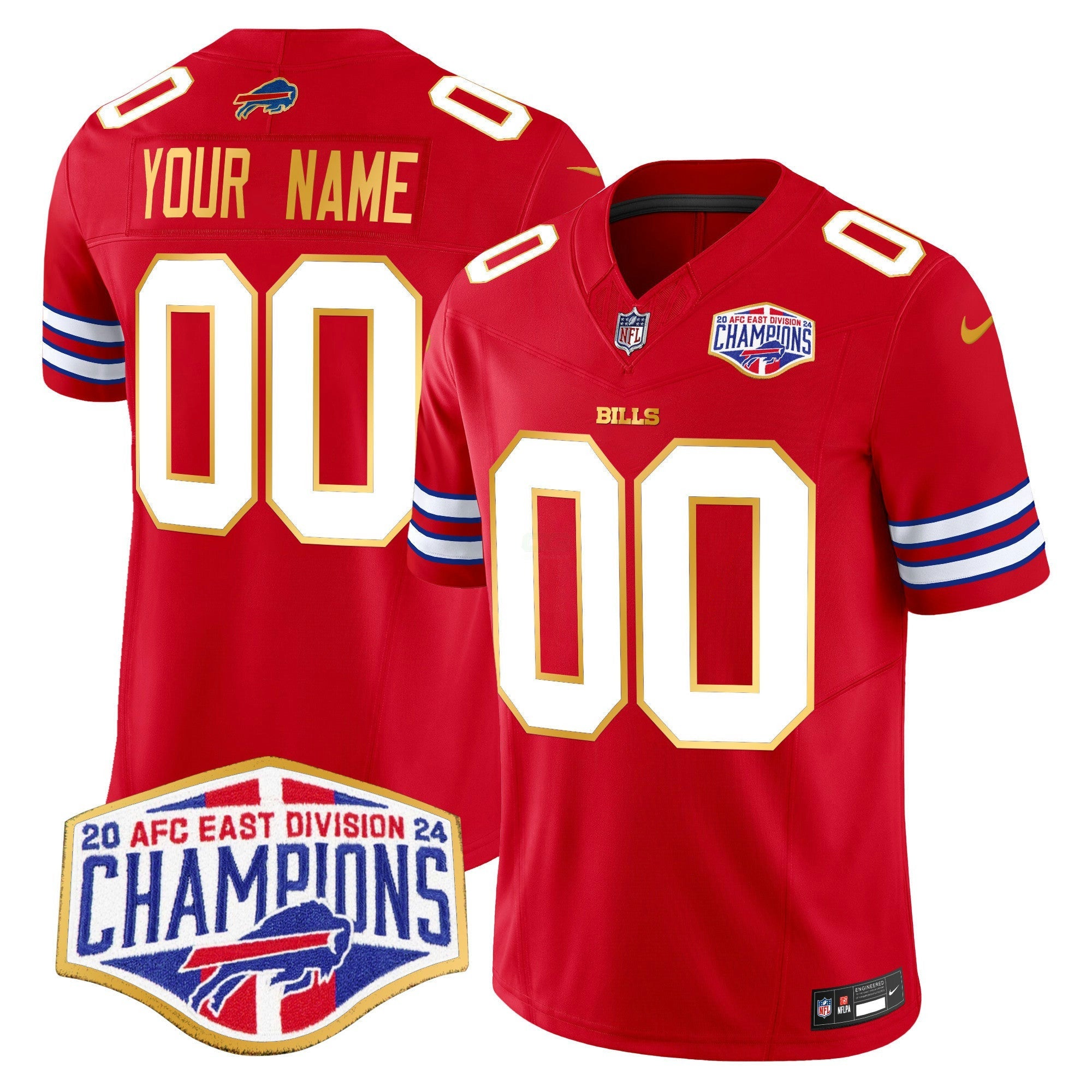 Camisa NFL 2024 AFC East Division Champions Dourada Trim Vapor Limited Jersey