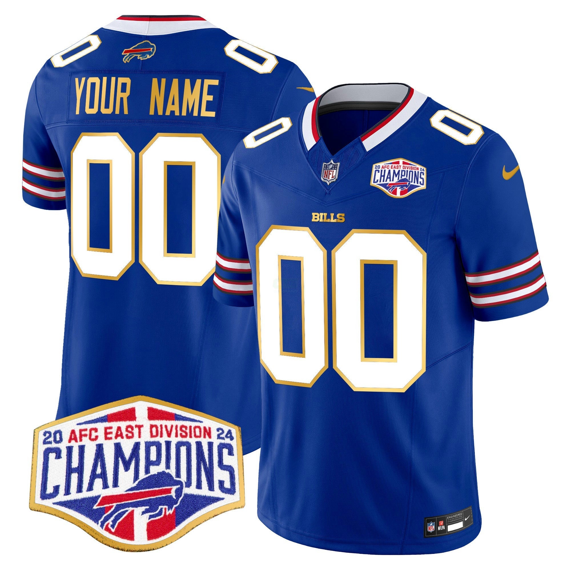Camisa NFL 2024 AFC East Division Champions Dourada Trim Vapor Limited Jersey