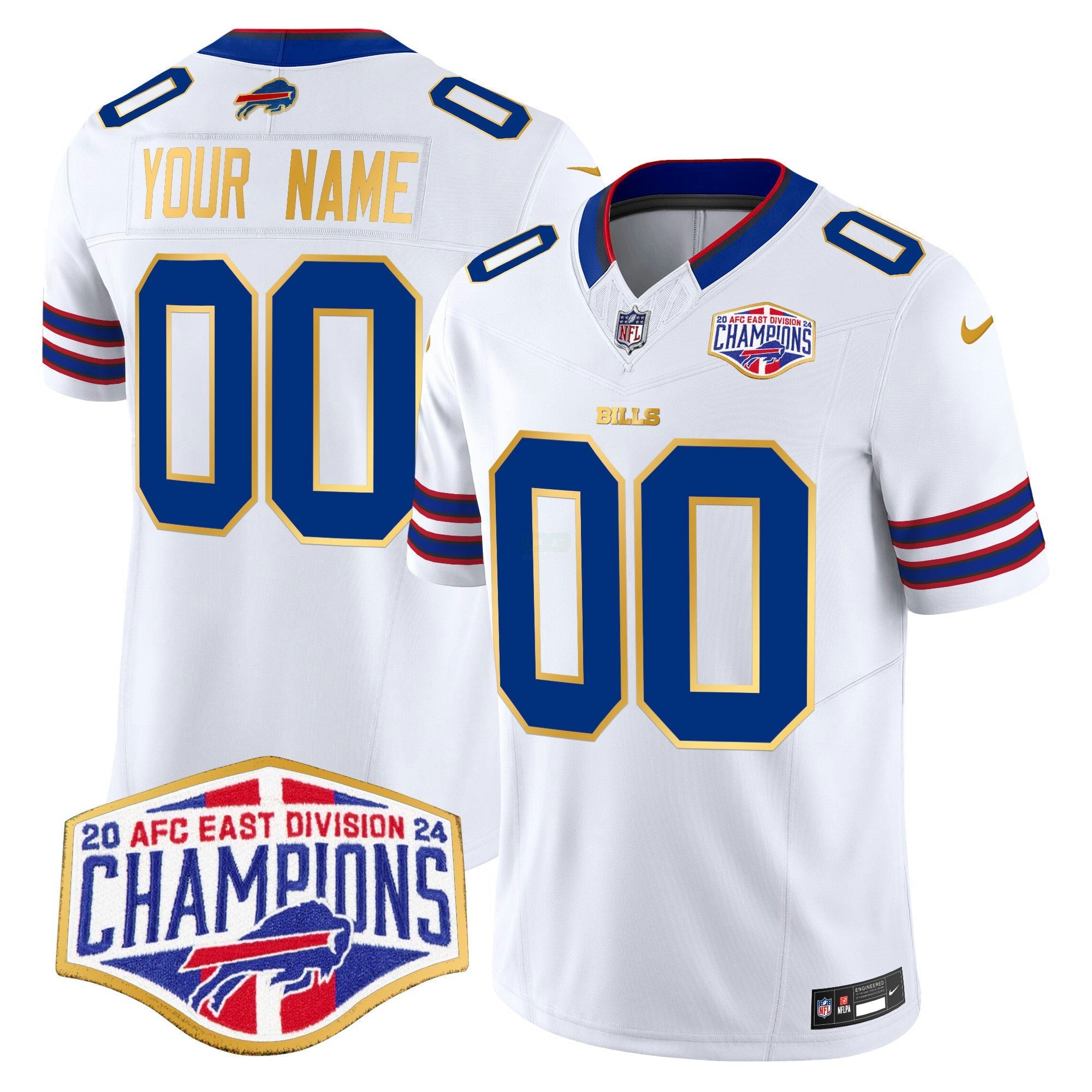 Camisa NFL 2024 AFC East Division Champions Dourada Trim Vapor Limited Jersey