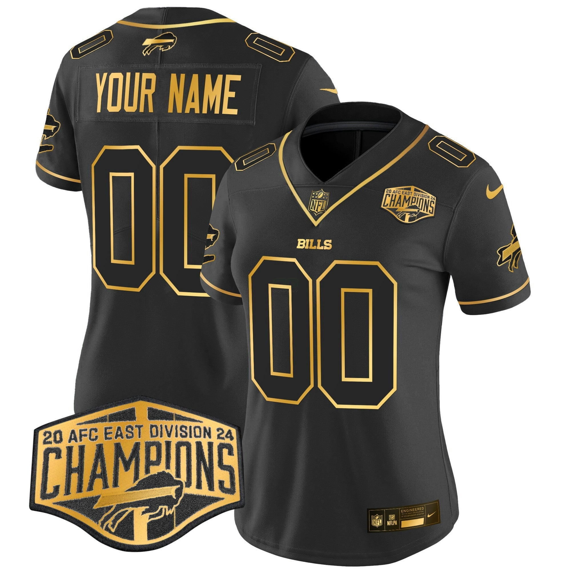 Camisa NFL 2024 AFC East Division Champions Dourada Vapor Limited Jersey