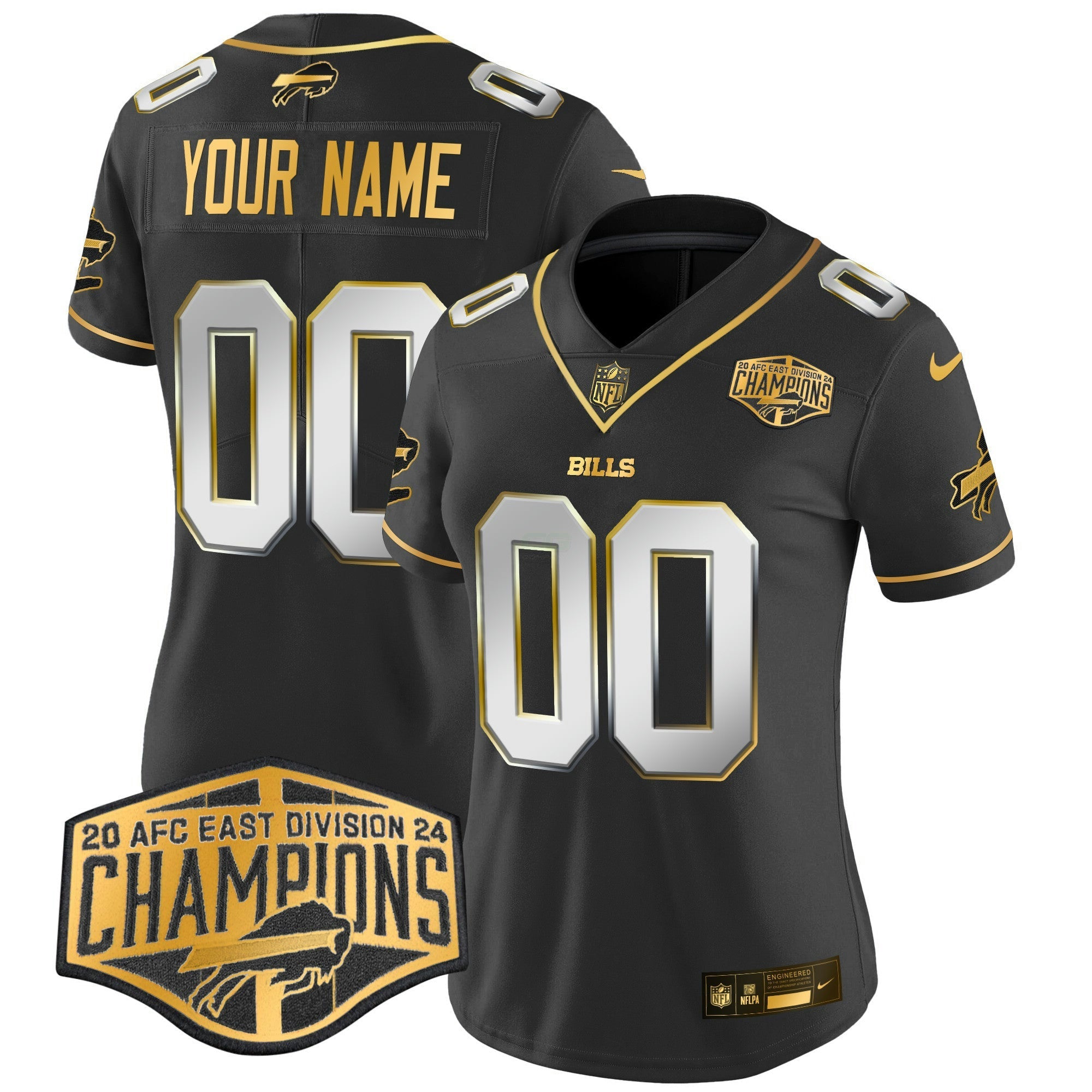 Camisa NFL 2024 AFC East Division Champions Dourada Vapor Limited Jersey