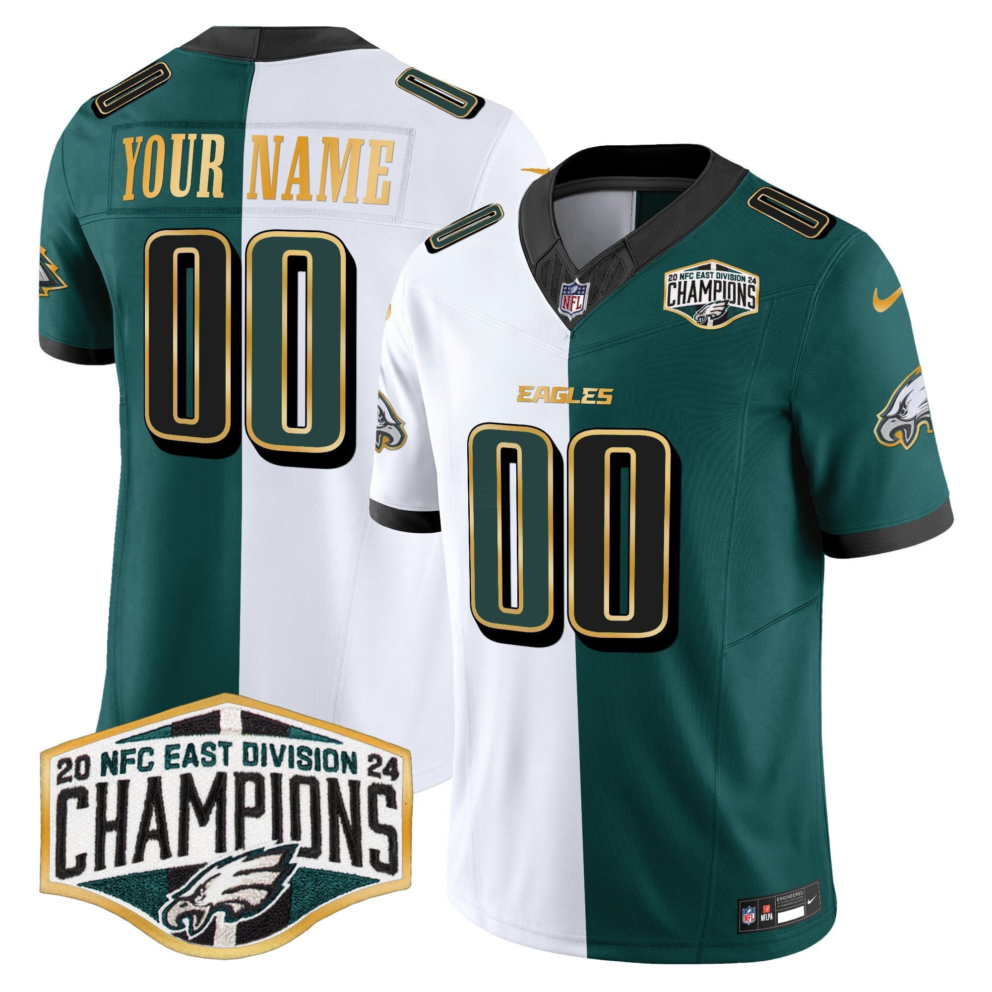 Camisa NFL 2024 NFC East Division Champions Dourada Trim Vapor Limited Jersey