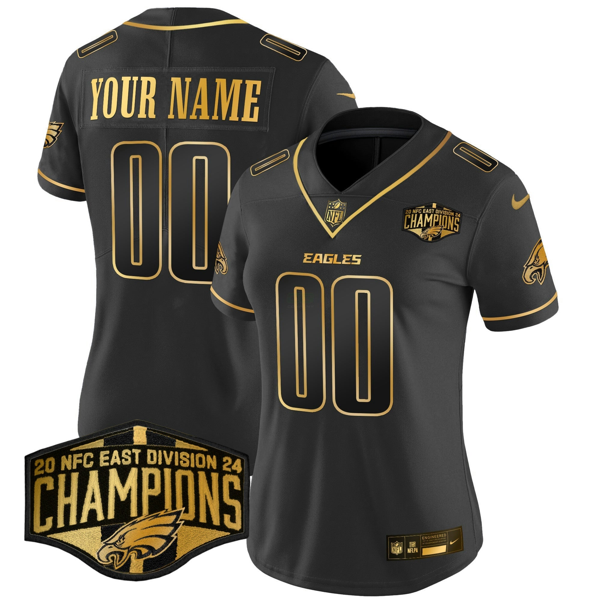 Camisa NFL 2024 NFC East Division Champions Dourada Vapor Limited Jersey