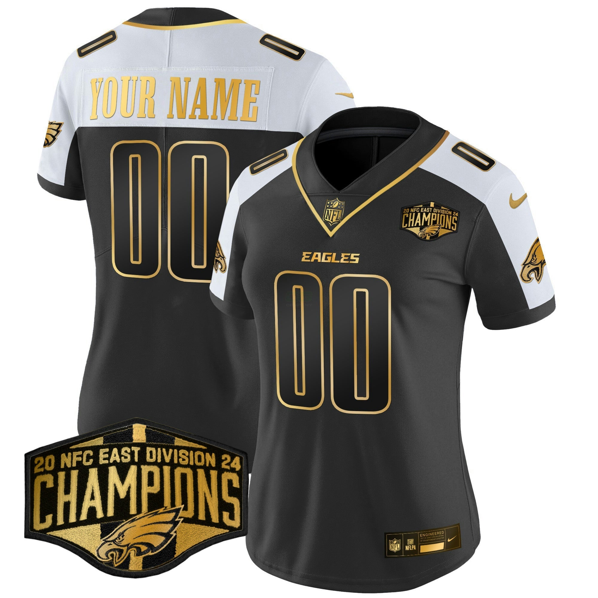 Camisa NFL 2024 NFC East Division Champions Dourada Vapor Limited Jersey