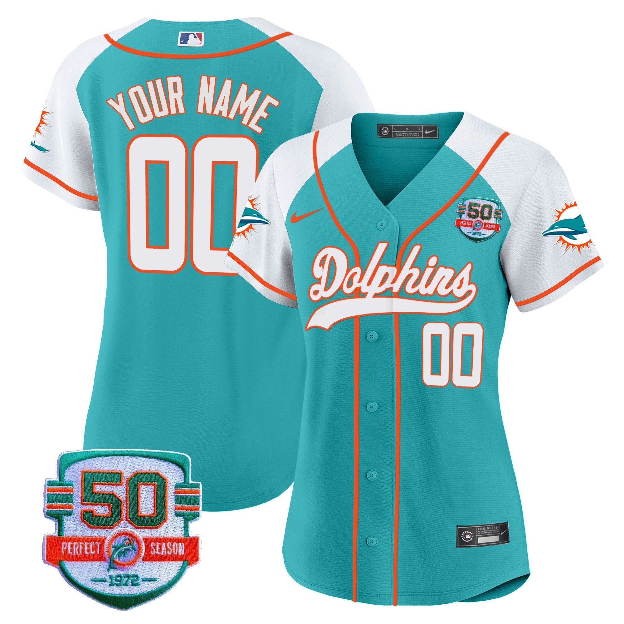 Camisa NFL 50th 1972 Perfect Season Patch Jersey