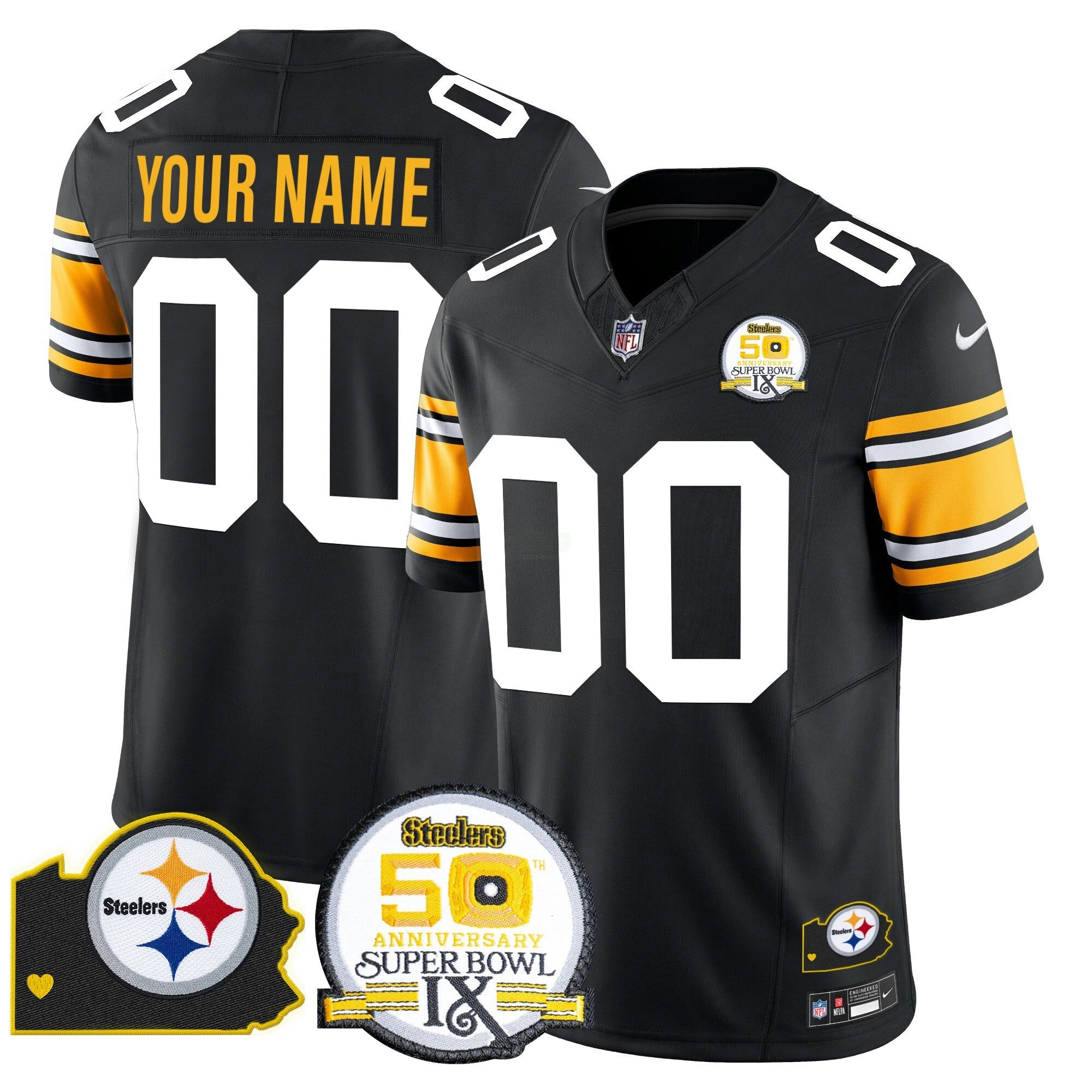 Camisa NFL 50th Anniversary Of Super Bowl IX & Map Patch Vapor Limited Jersey