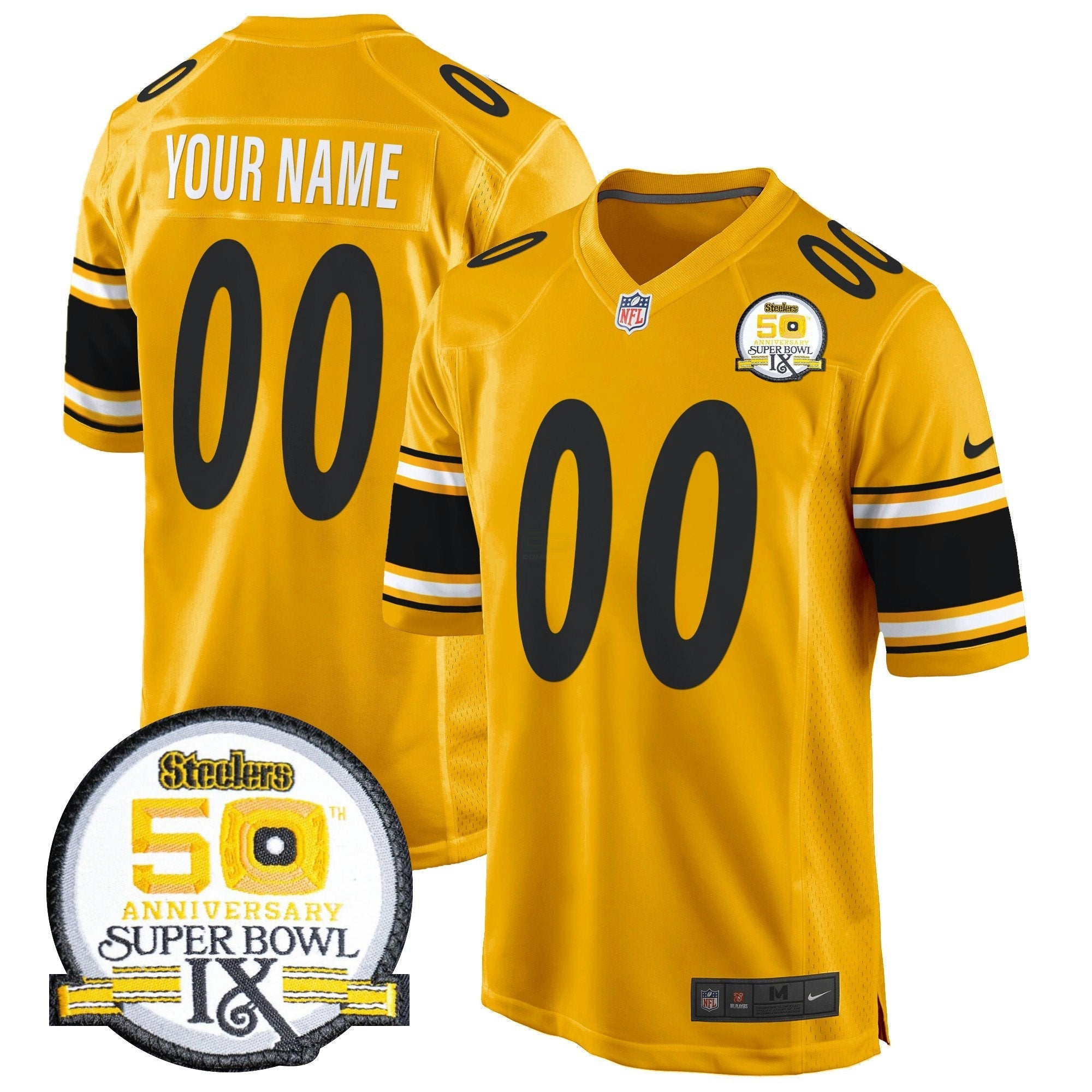 Camisa NFL 50th Anniversary Of Super Bowl IX Patch Game Jersey