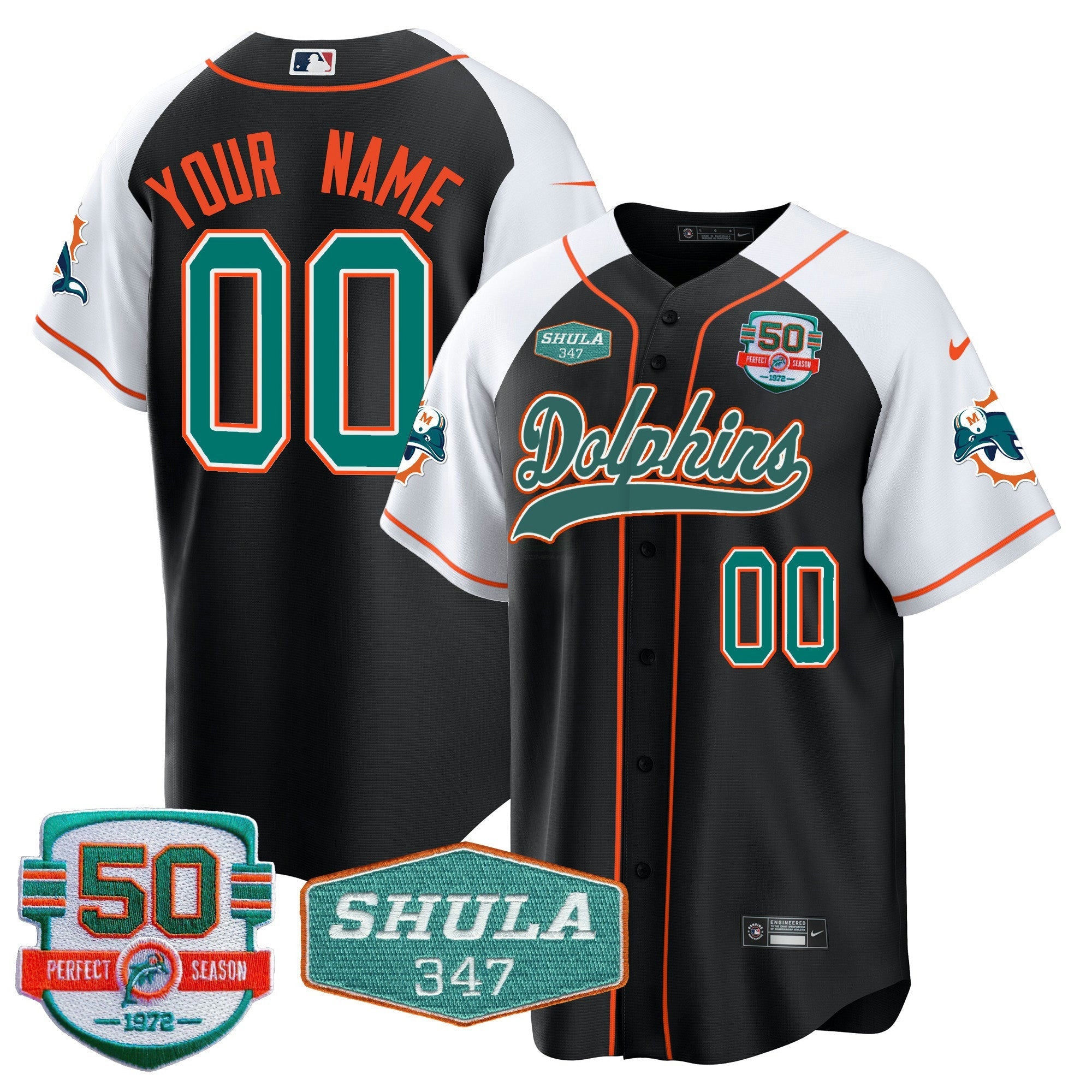 Camisa NFL 50th & Don Shula 347 Memorial Patch Jersey