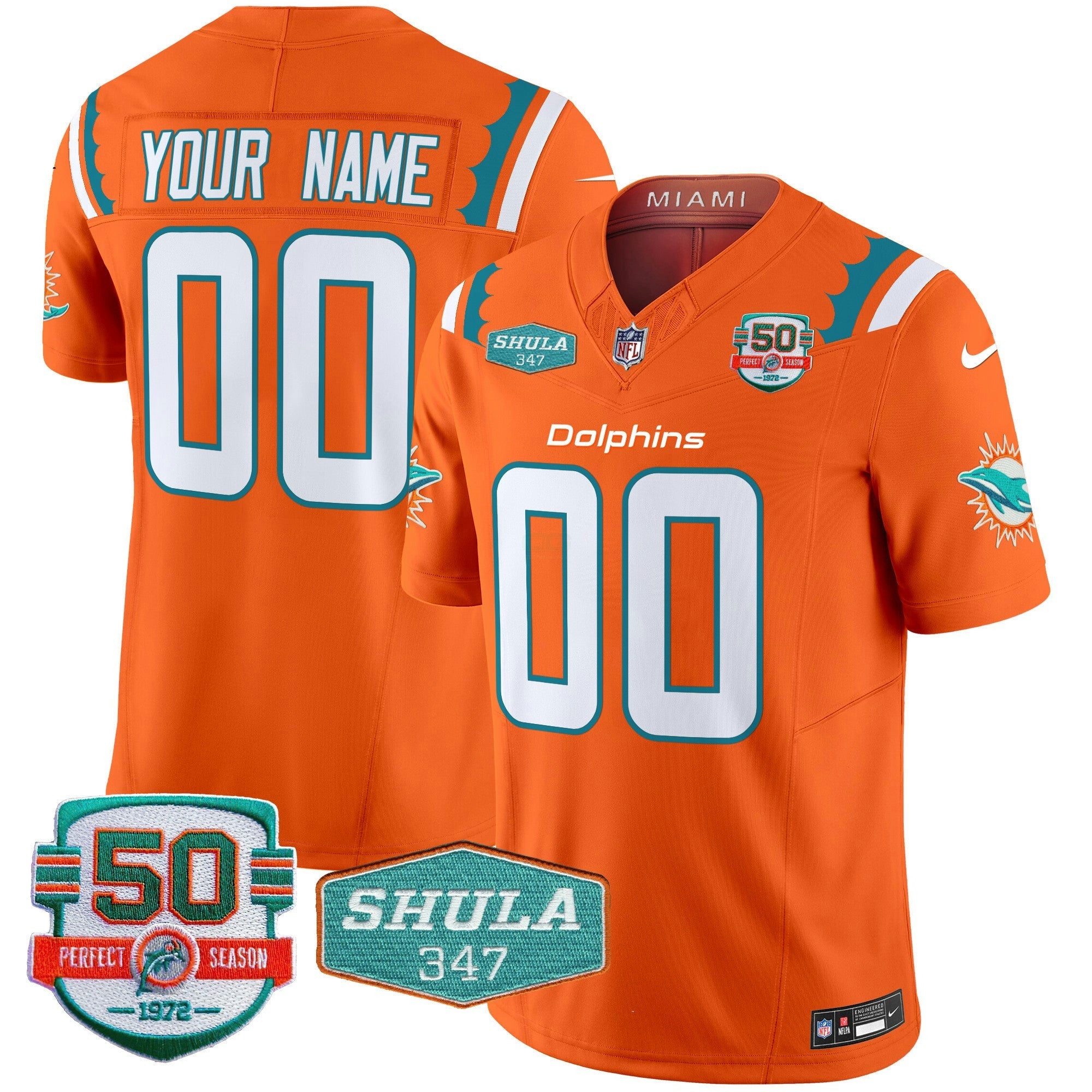 Camisa NFL 50th & Don Shula 347 Memorial Patch Vapor Limited Jersey