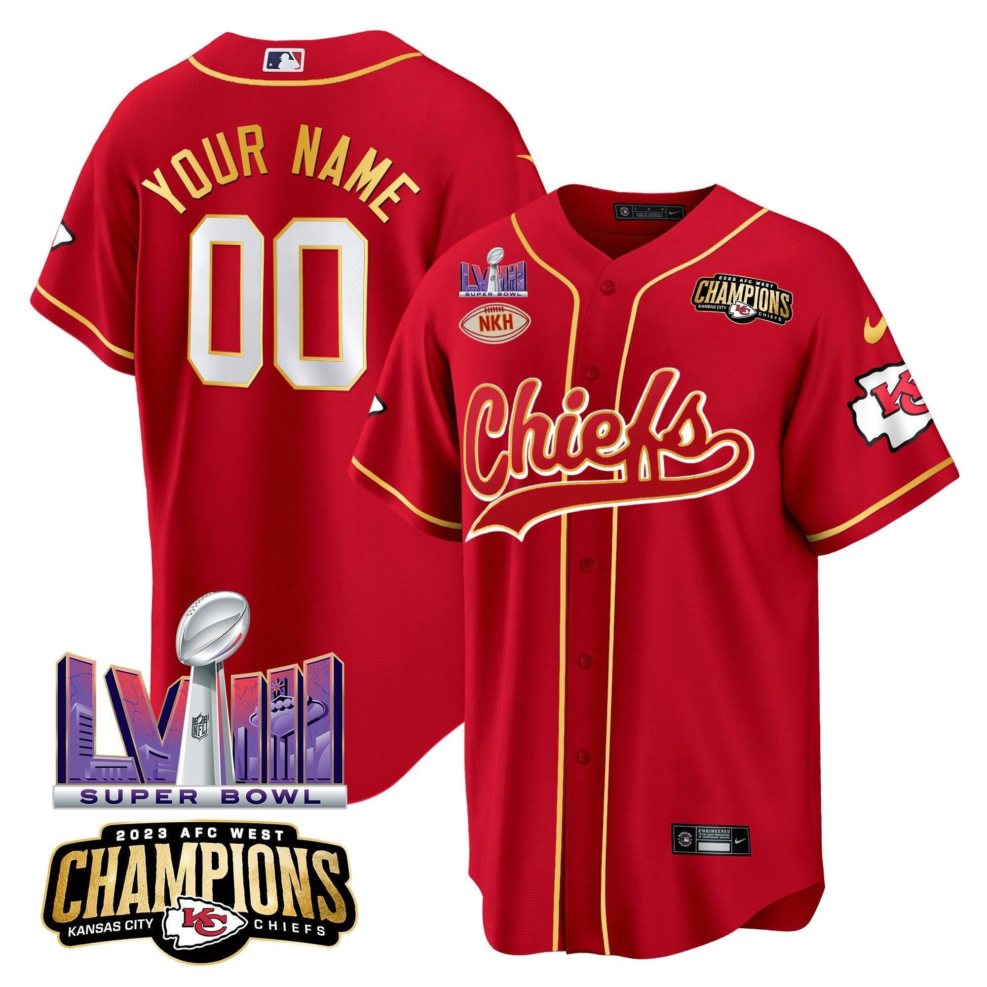Camisa NFL AFC West Champions & Super Bowl LVIII Patch Jersey