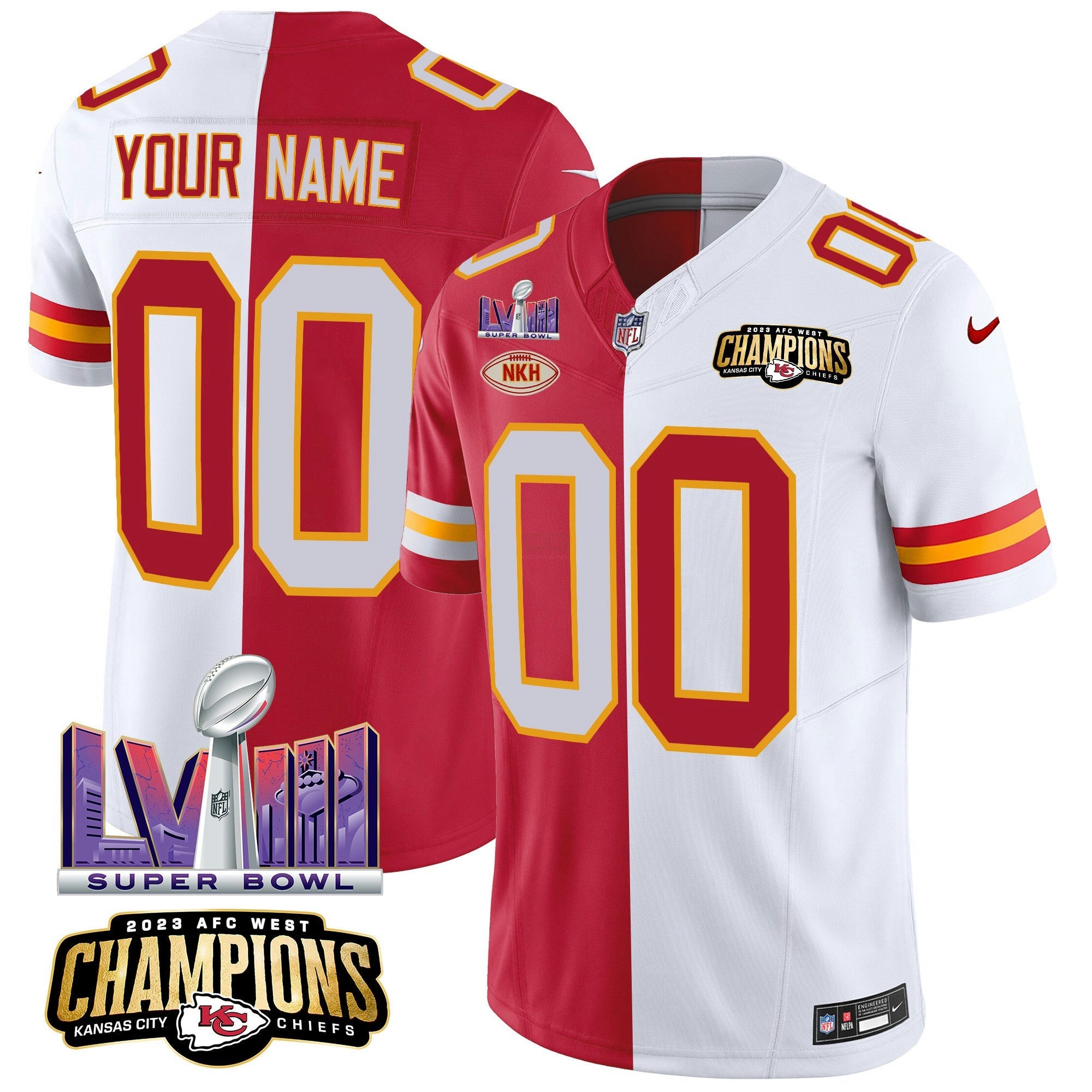 Camisa NFL AFC West Champions & Super Bowl LVIII Patch Vapor Jersey V2