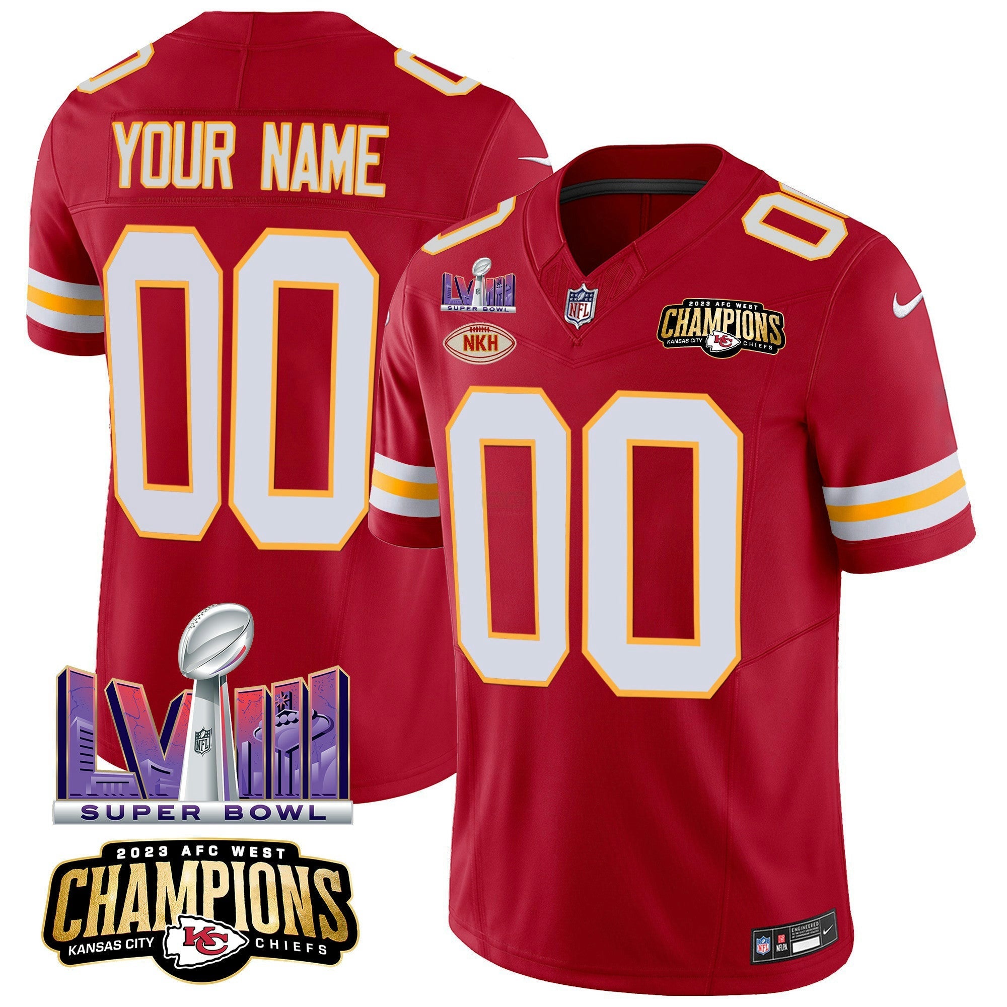Camisa NFL AFC West Champions & Super Bowl LVIII Patch Vapor Jersey