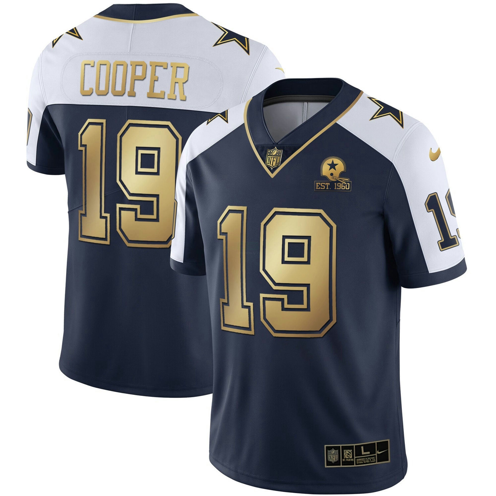 Camisa NFL Alternativa Vapor Azul Marinho Dourada Limited