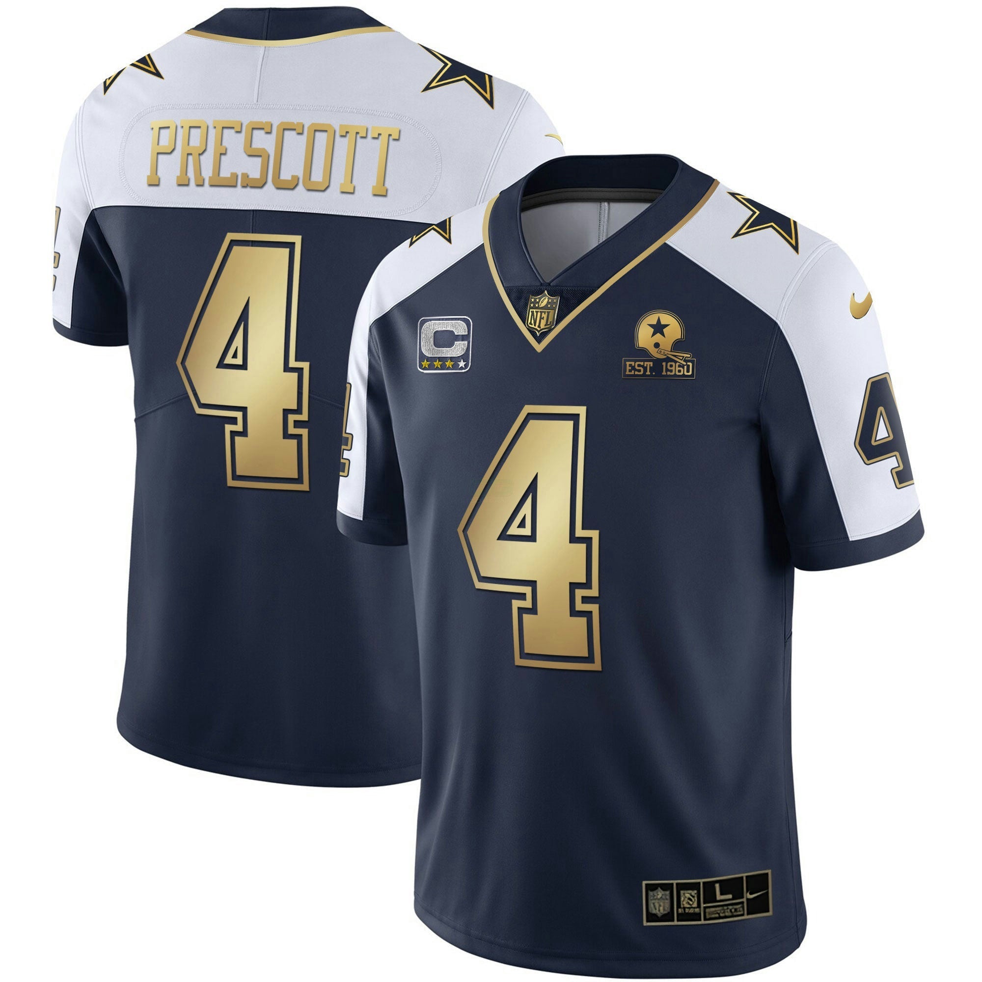 Camisa NFL Alternativa Vapor Azul Marinho Dourada Limited