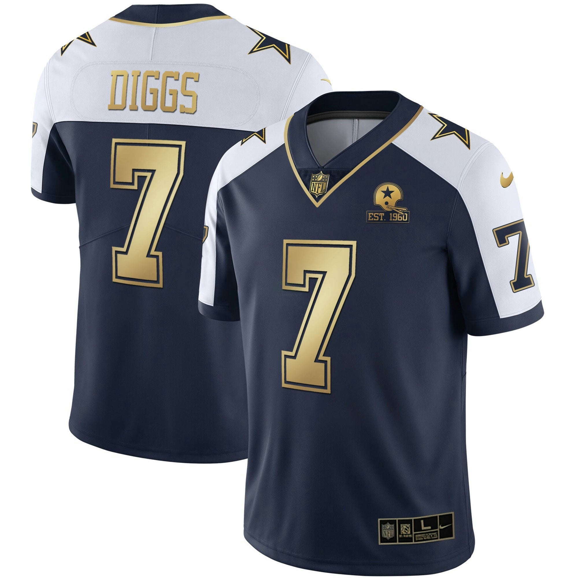 Camisa NFL Alternativa Vapor Azul Marinho Dourada Limited