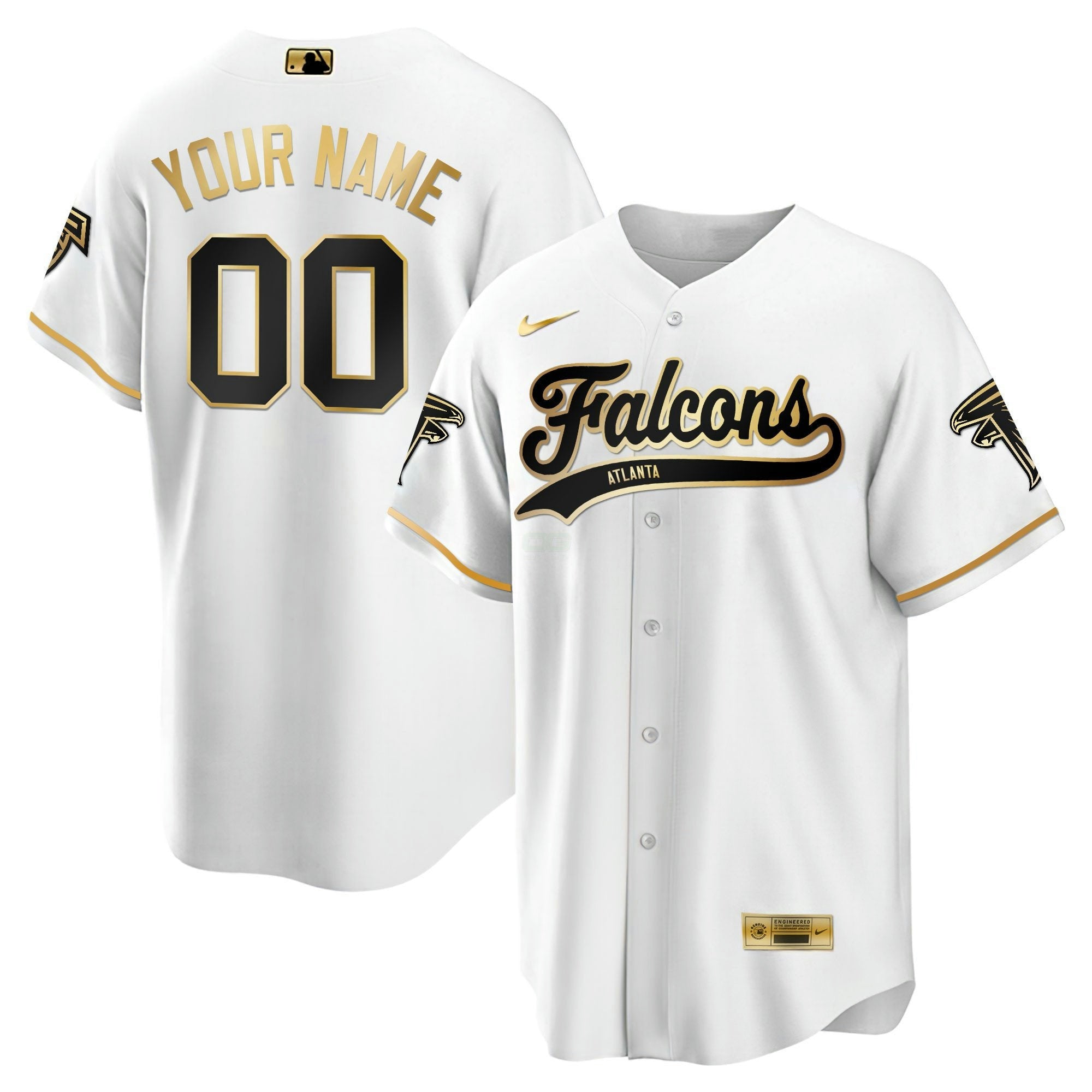 Camisa NFL Atlanta Preta Dourada & Branca Dourada Jersey