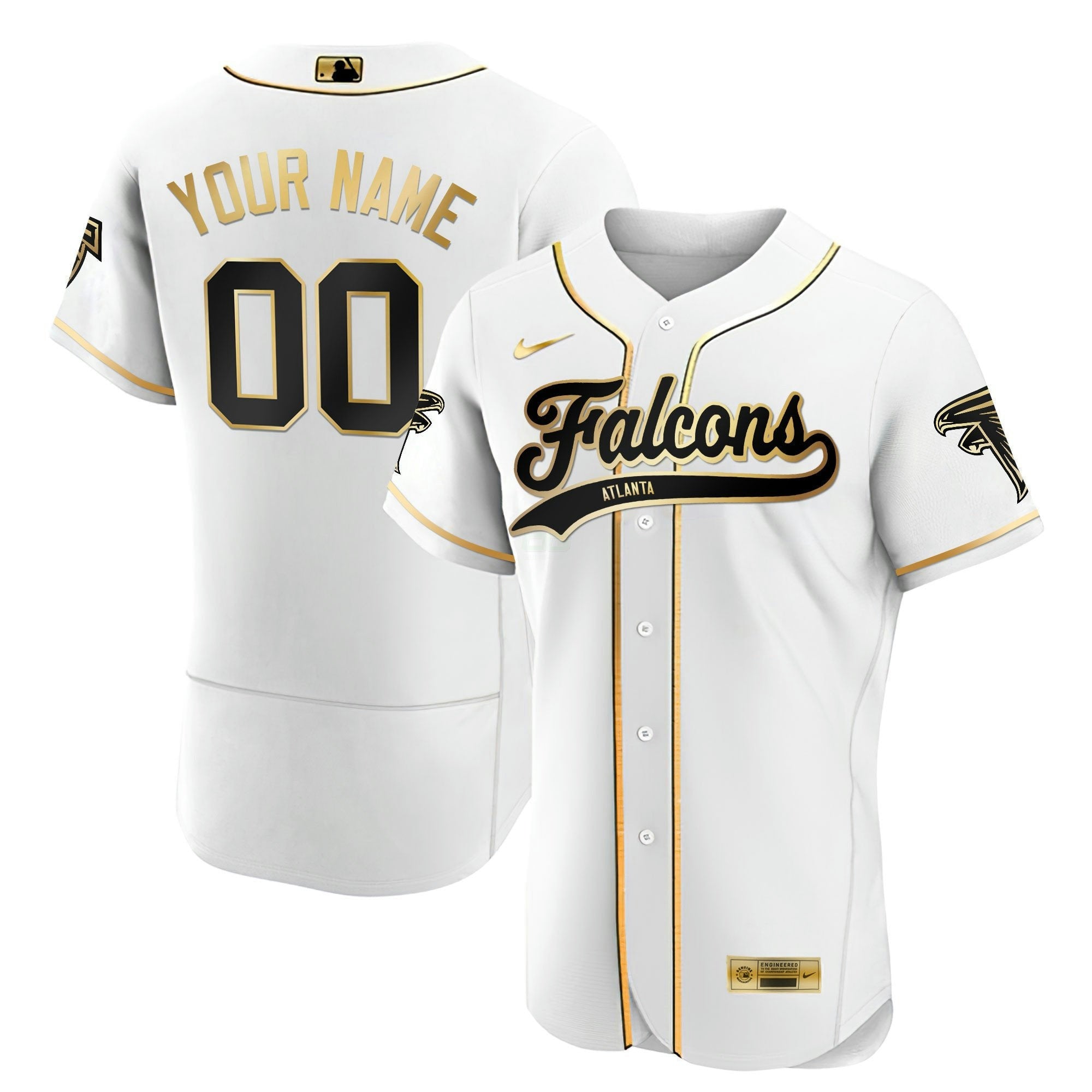 Camisa NFL Atlanta Preta Dourada & Branca Dourada Jersey
