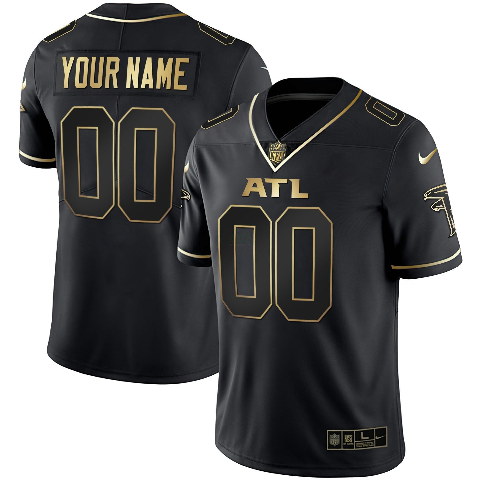 Camisa NFL Atlanta Preta Dourada & Branca Dourada Jersey