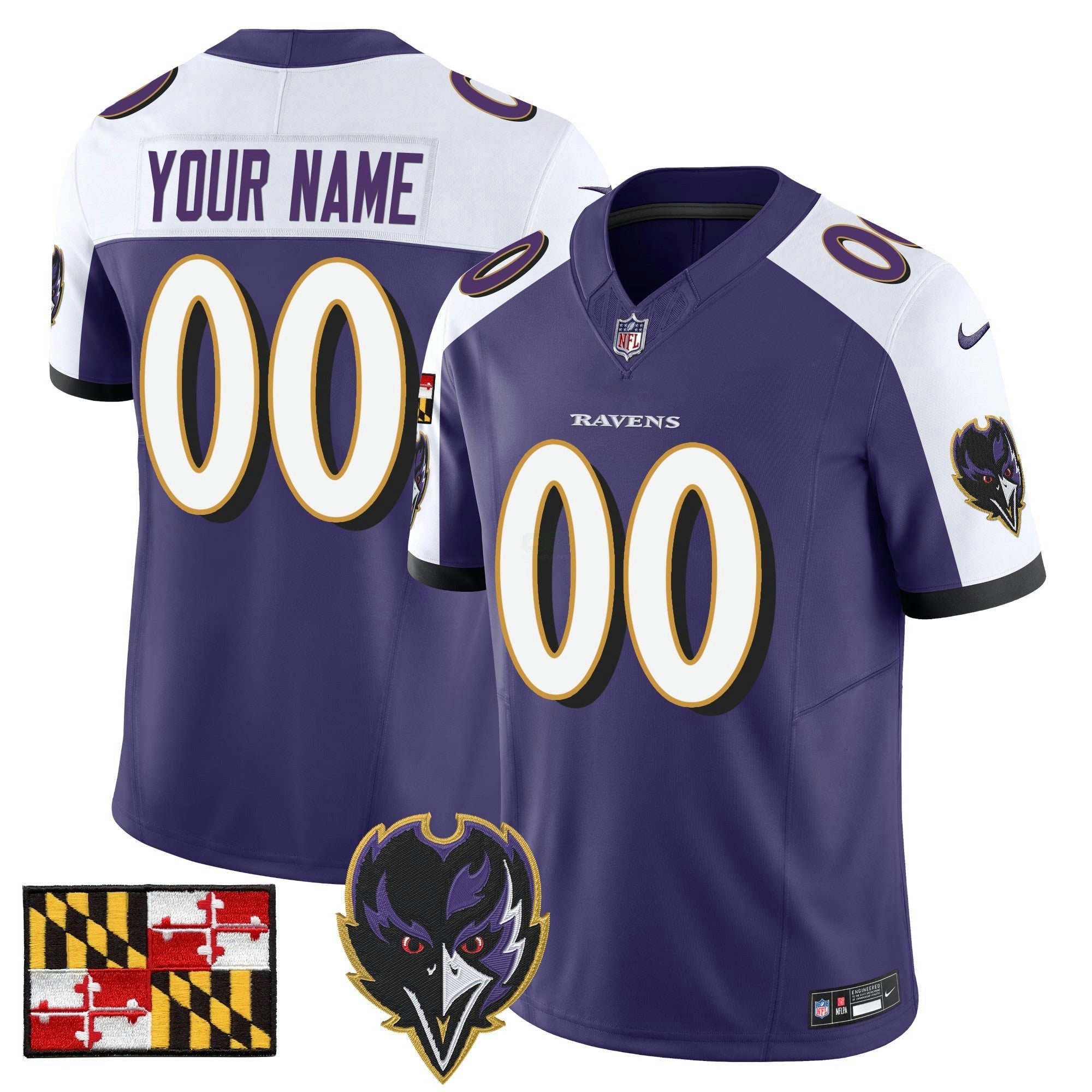 Camisa NFL Baltimore 2024 Maryland Flag Vapor Limited Jersey V2